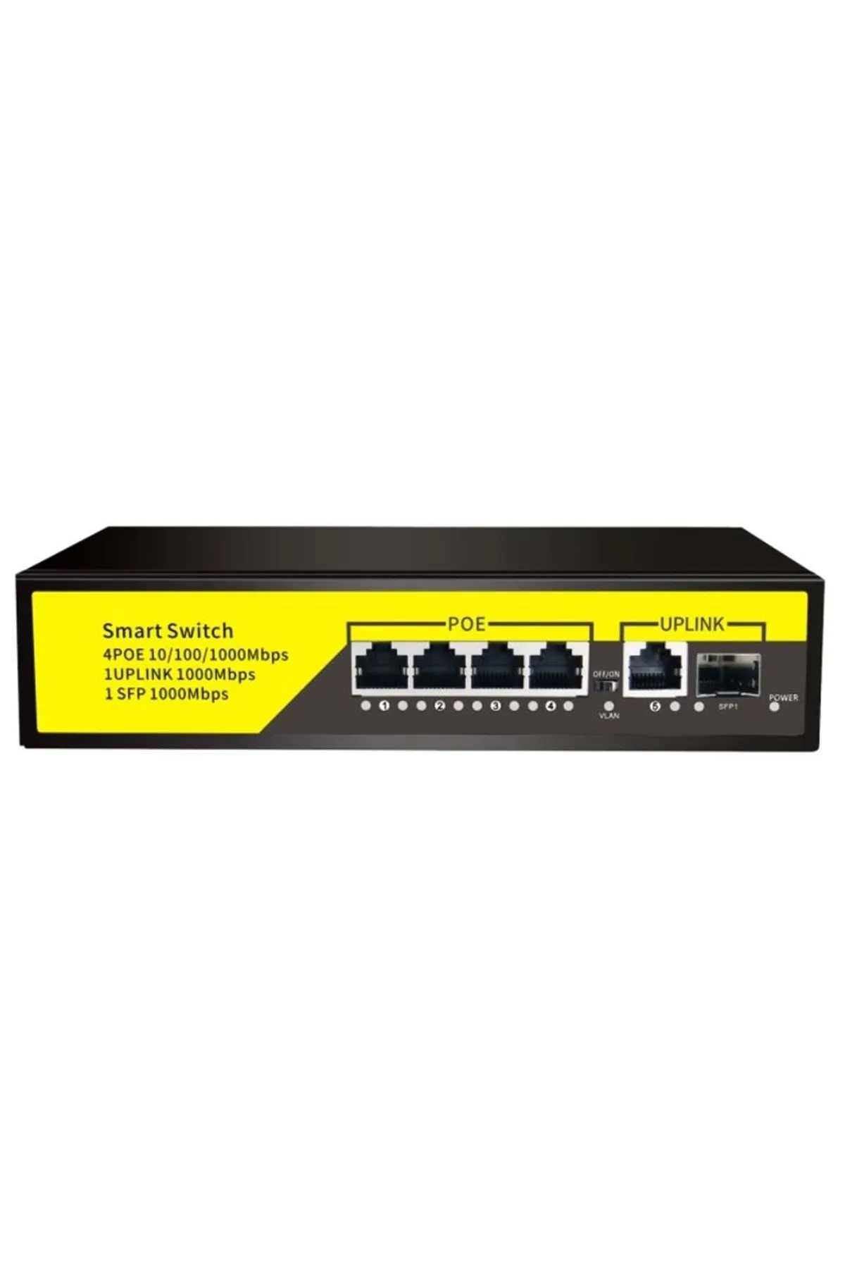 HBF -04G11B 4 PORT GİGABİT +1 GİGABİT UPLİNK  uyumlu + 1SFP 72W POE SWİTCH