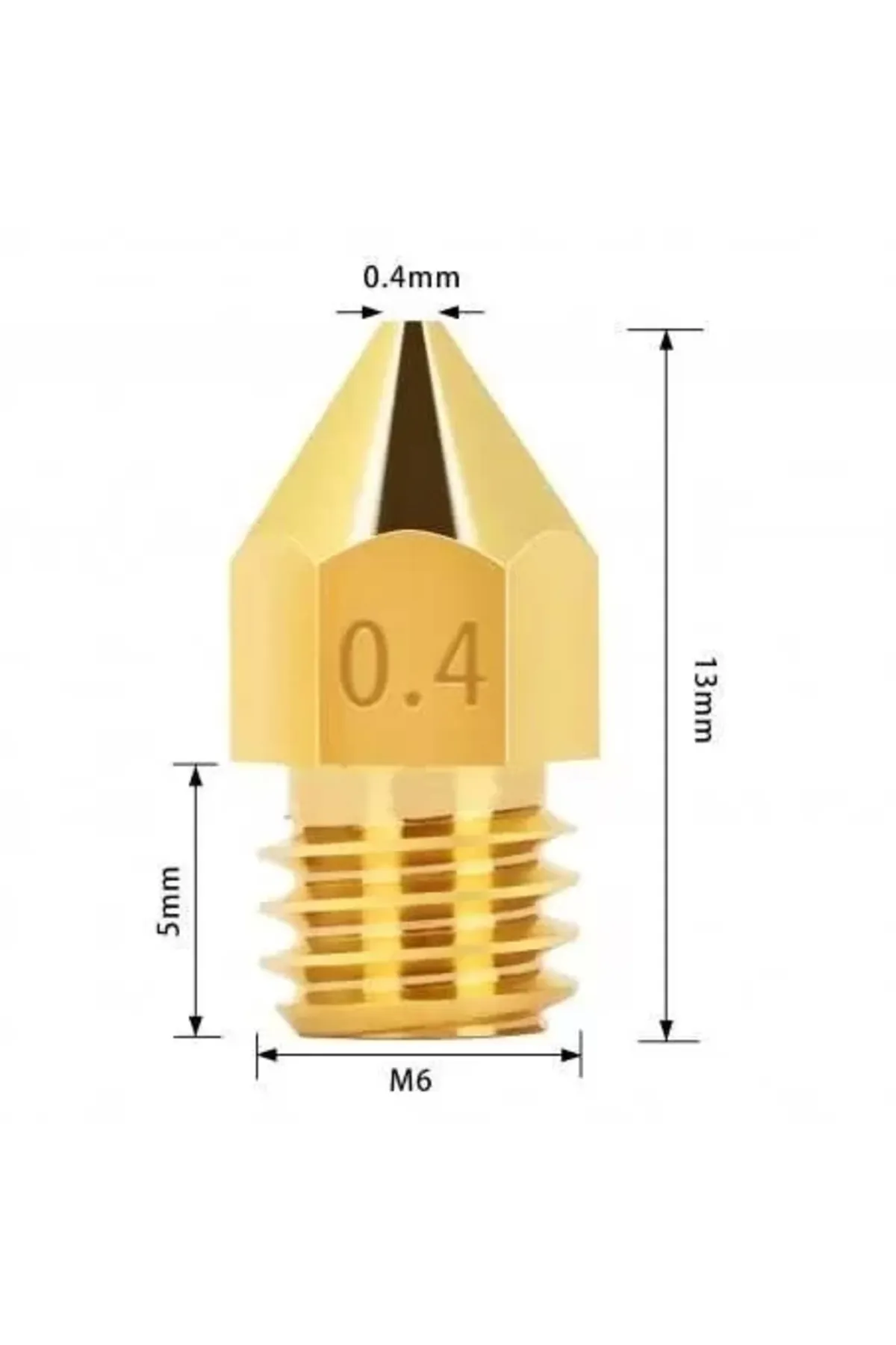 Robo90 0.4mm Mk8 Pirinç Nozzle- Creality Ender 3 V2/ender 3 Pro/cr10 Uyumlu