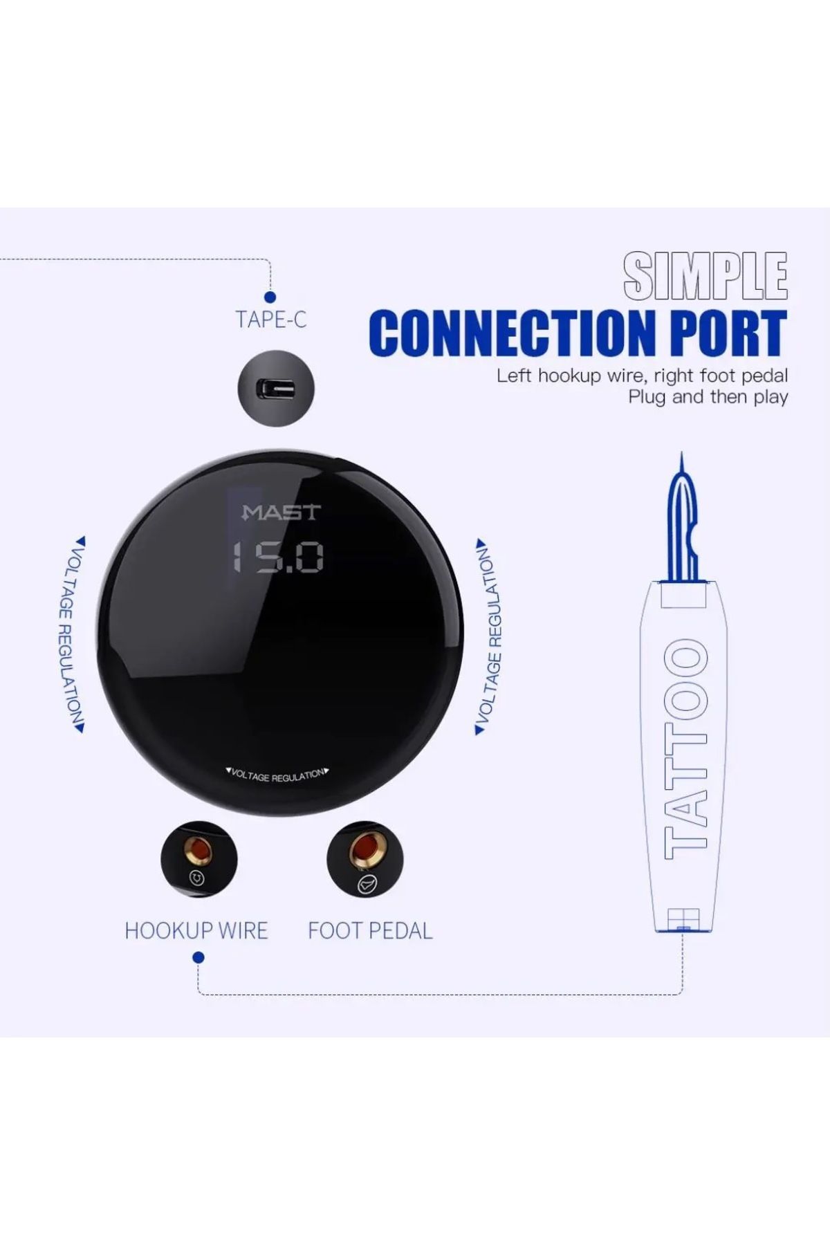 MAST 1 Set Cihazlar Için Kalıcı Makyaj & Tattoo P150-1 Dokunmatik Güç Kaynağı Power Supply