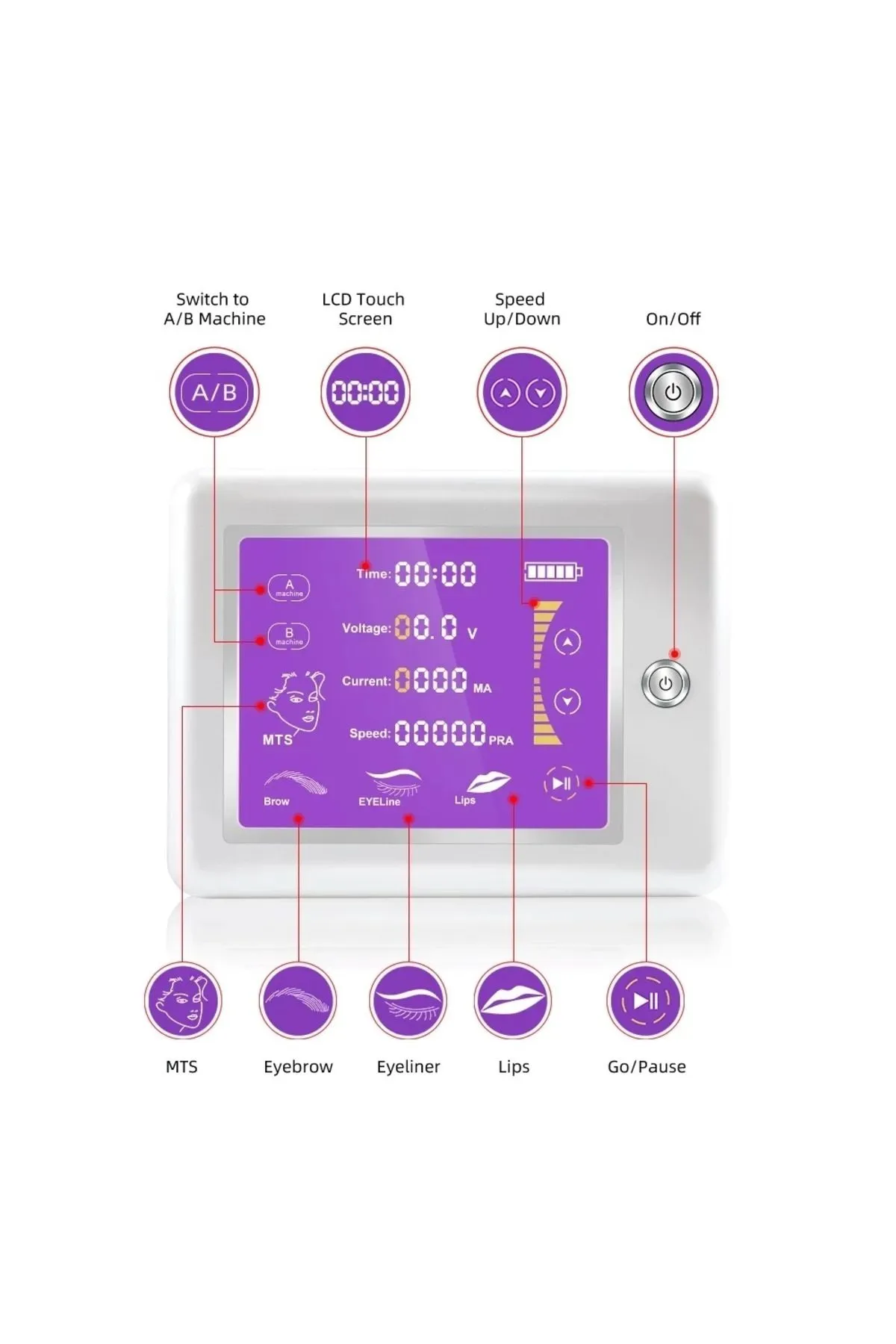 Ji Dragon 1 Set Kendinden Şarjlı Ji Dragon V8 Kalıcı Makyaj Cihazı - Power Supply