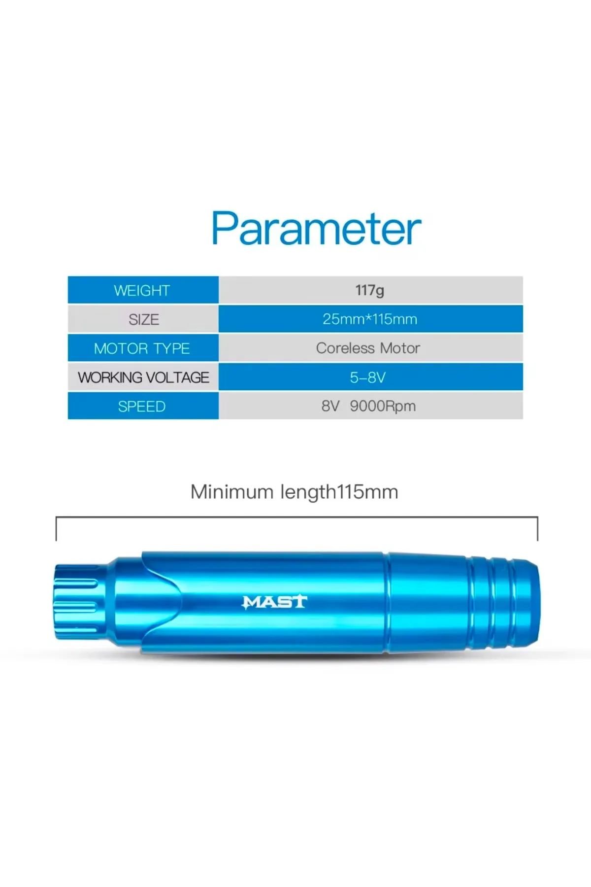 MAST 1 Set MAST P10 Kalıcı Makyaj Power Supply Cihaz (LIGHT BLUE) Resimde ki Ürünler Gönderilir