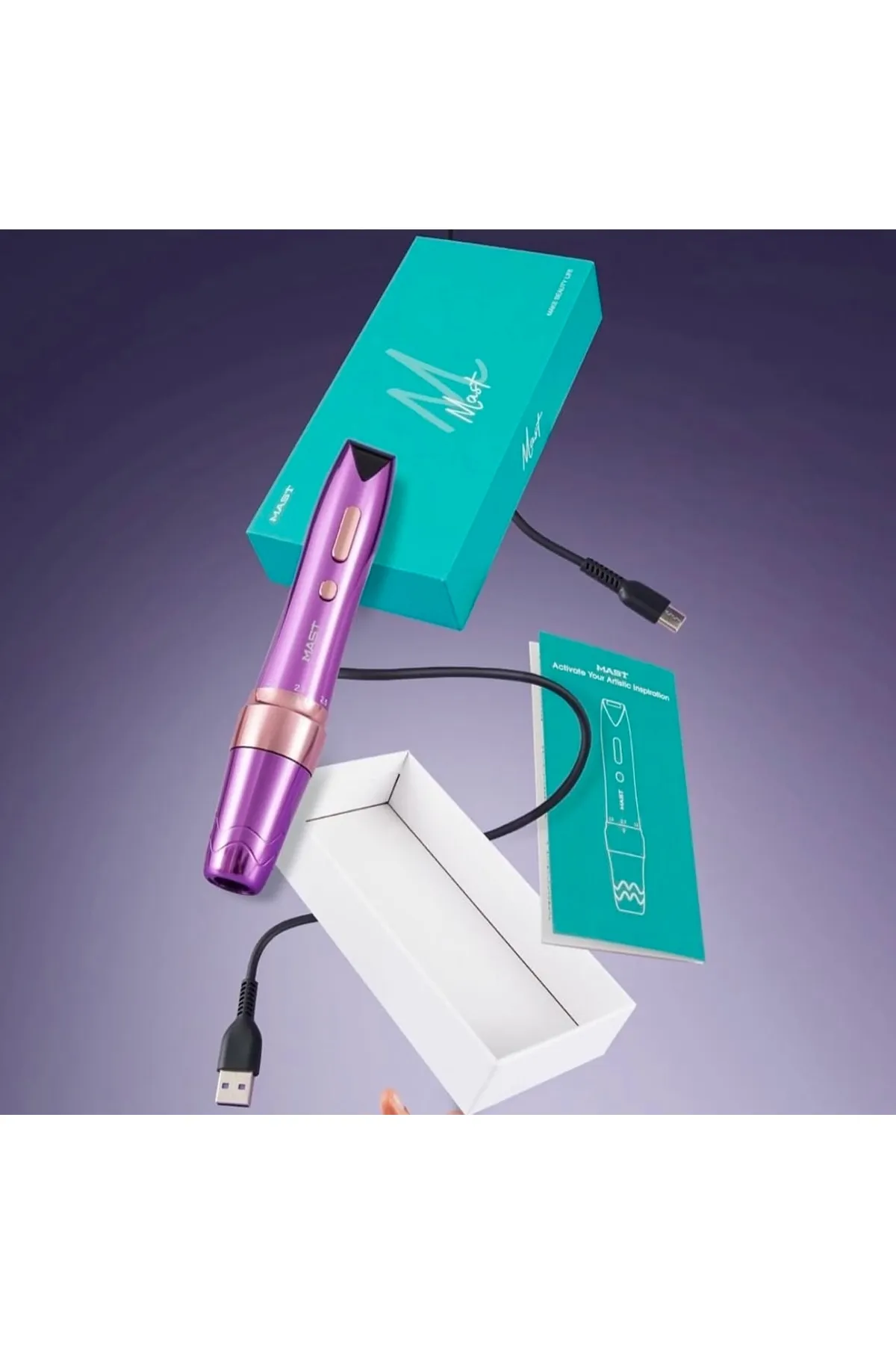 MAST 1 Set P60 Wireless Kablosuz Power Supply Kalıcı Makyaj & Tattoo PMU Cihazı ( Purple )