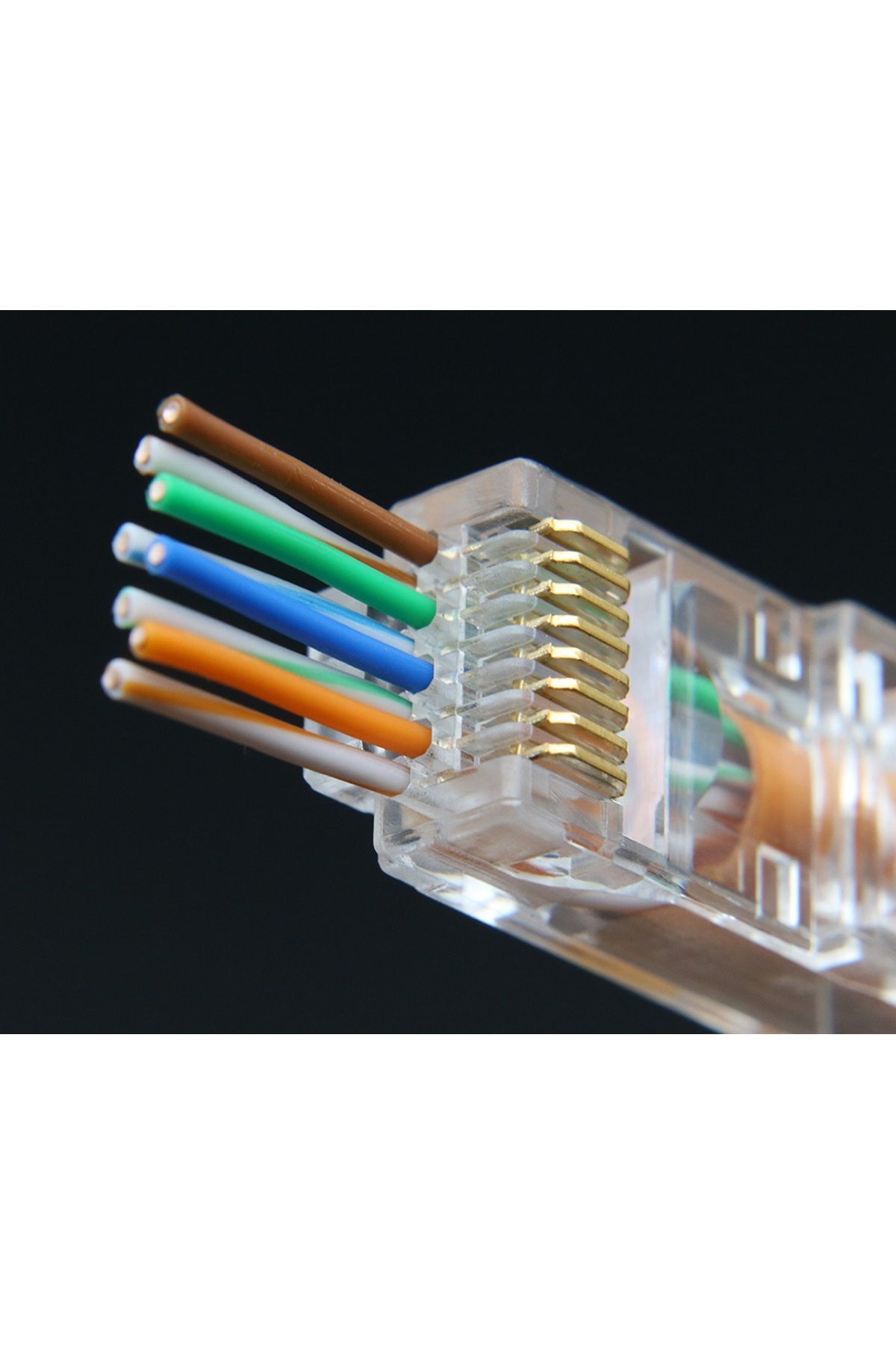 ATAELEKTRONİK 10 Adet - Ez Rj45 Cat5 Cat6 CAT7 uyumlu Yeni Nesil Konnektör - Delikli Konnektör