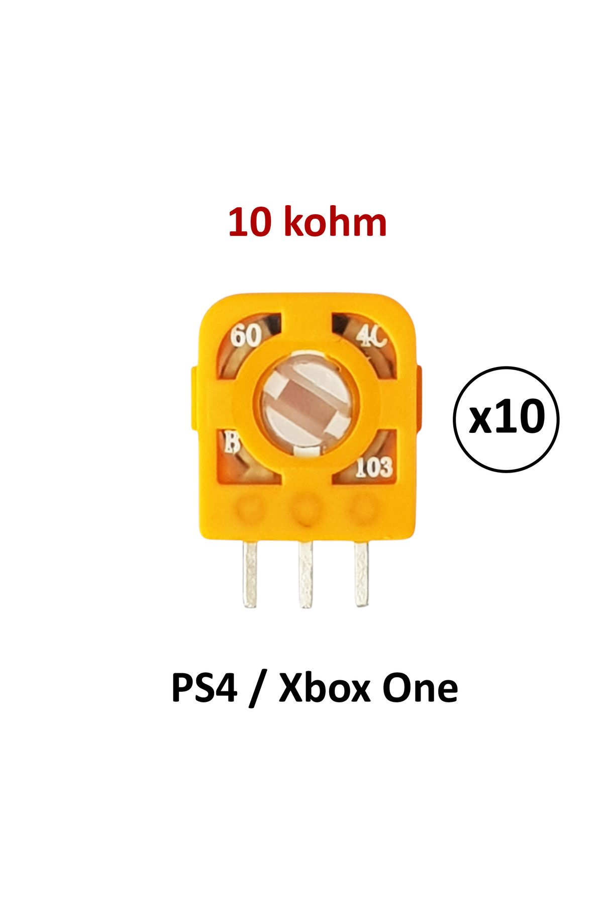 POPKONSOL 10 Adet PS4 Xbox One 10k Mikro Direnç Potans Switch Turuncu