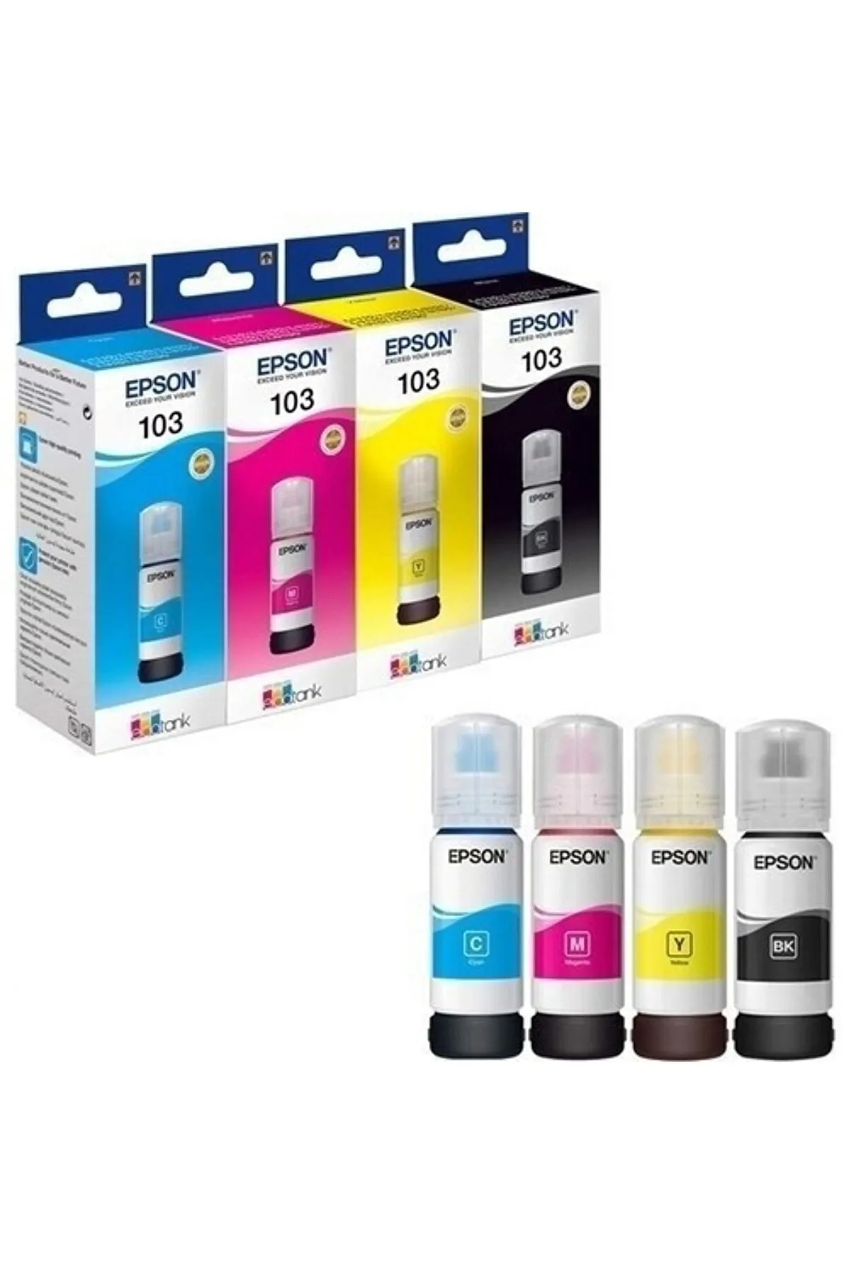 Epson 103 L3151 4 Renk BK-C-Y-M Mürekkep Kartuş Takımı 65Ml *4 Uyumlu