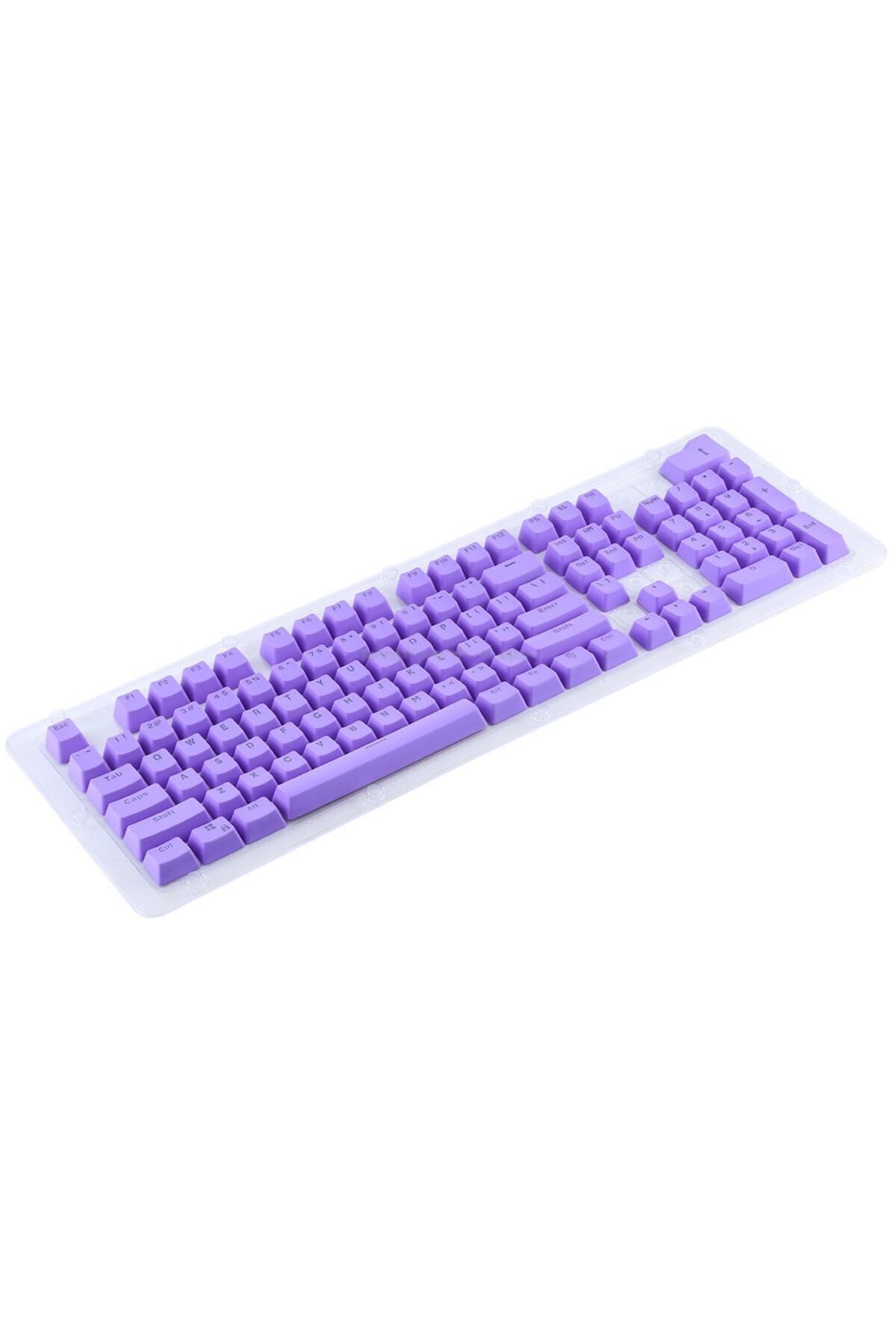 Nikadu 104 Tuş Universal Renkli Mekanik Klavye Tuş Takımı Kapağı Keycap Eflatun