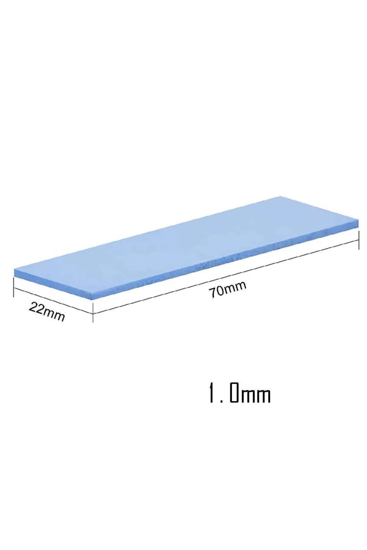 WOZLO 1.0mm*22*70mm Termal Pad M2 Ssd Chipset Soğutucu - 7x2cm Silikon Iletken - Mavi - 3.6w/mk