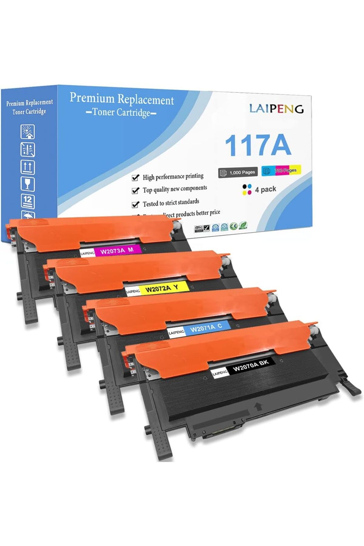 HP 117A W2070A W2071A W2072A W2073A  C/M/Y for HP150nw MFP 178nwg  179fnw 179fwg ChipLİ