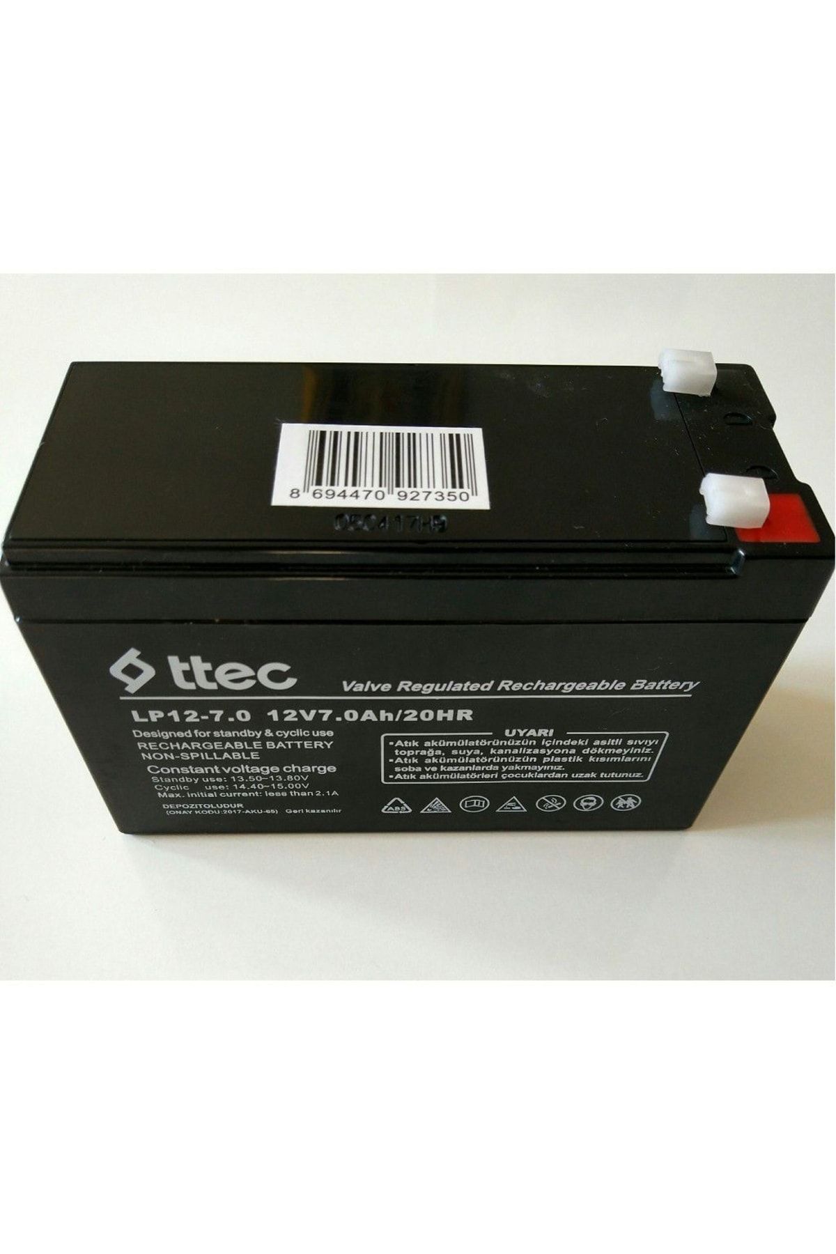 ttec 12 Volt 7 Amper Kuru Akü 12v 7a Akü Ups Aküsü Kesintisiz Güç Kaynağı Aküsü Pili Batarya 12v 7ah 20hr