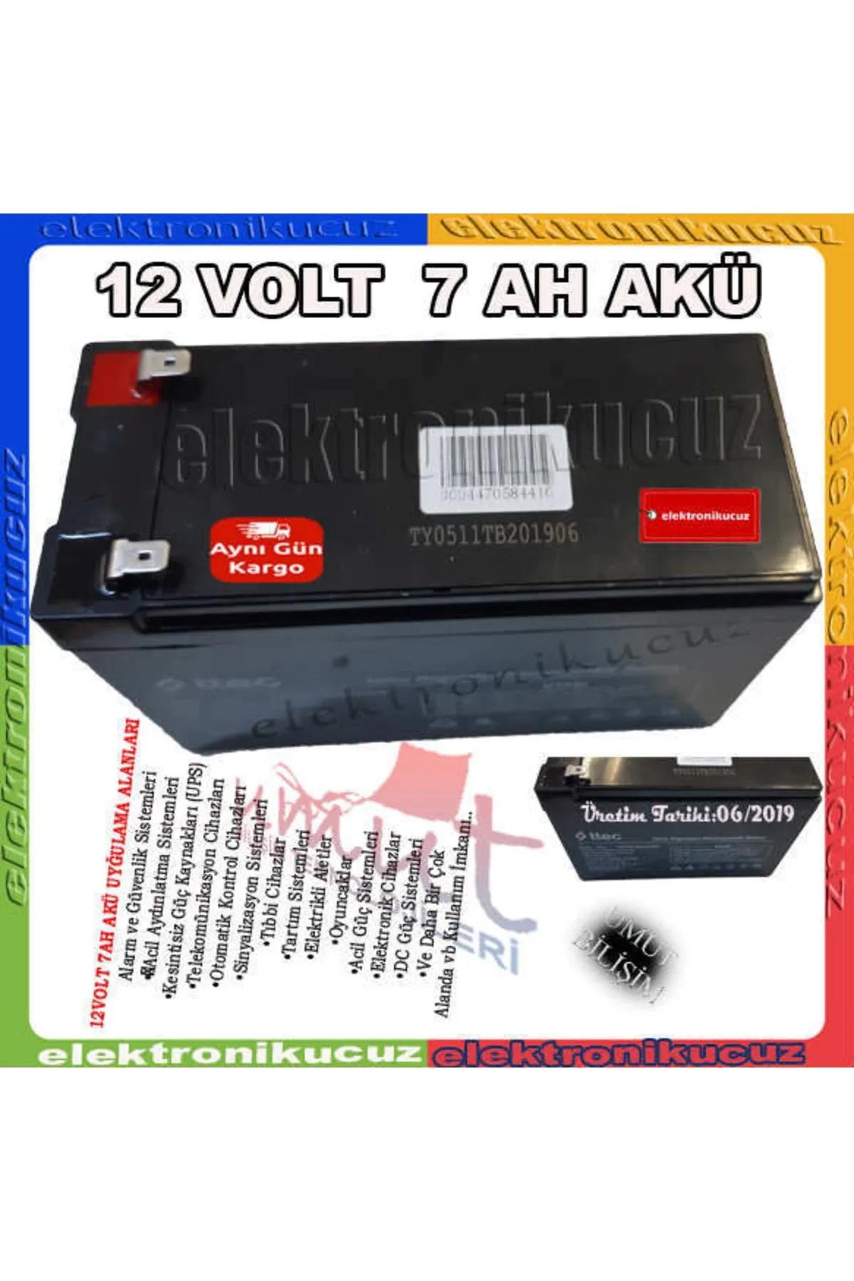 ttec 12 Volt 7 Amper Kuru Akü 12v 7a Akü Ups Aküsü Kesintisiz Güç Kaynağı Aküsü Pili Bataryası