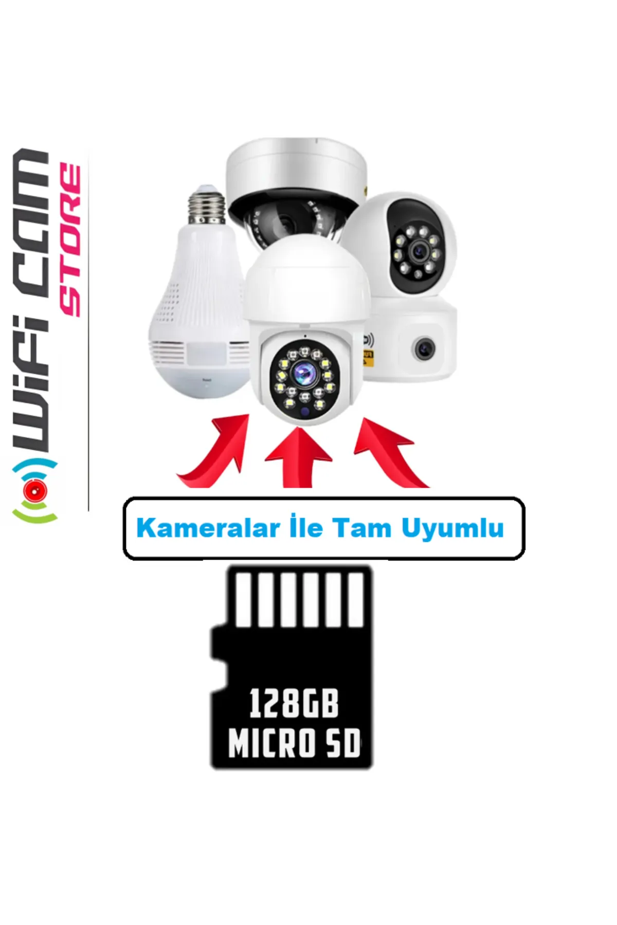 WİFİCAM 128 GB Hafıza Kartı Kameralar İle Uyumlu SD Kart