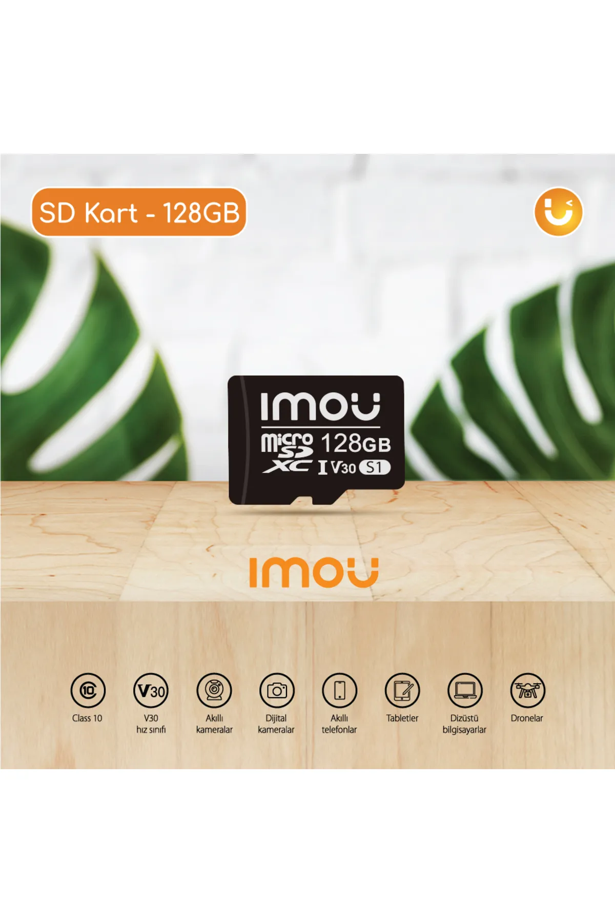 Imou 128 GB Micro SDXC Hafıza Kartı / Class 10,U3,V30-Video Kayıt Ekipmanlarıyla Uyumlu (ST2-128-S1)