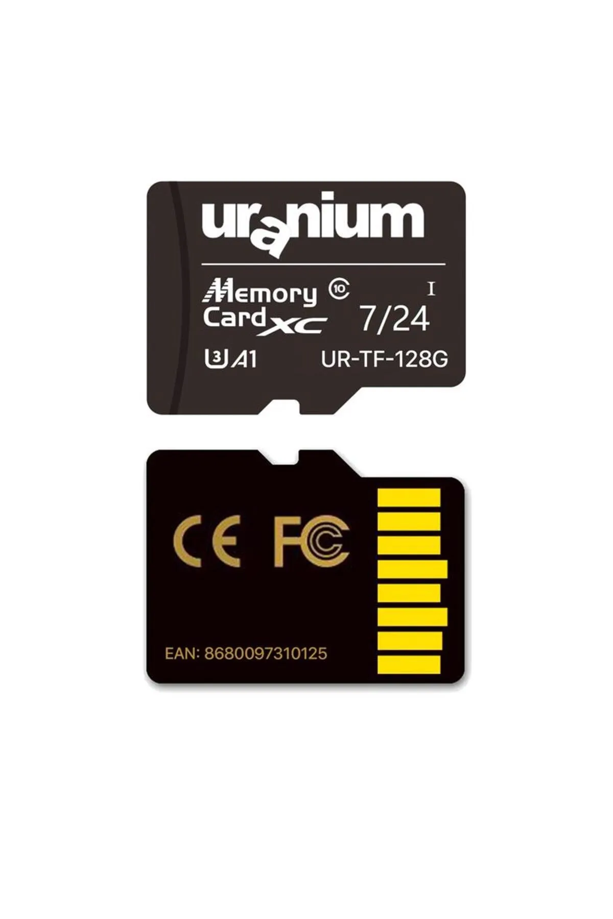 URANIUM 128 Gb Ur-tf-128g Mıcro Sd Card U3 7/24 Surveıllance 100/50mbs Industrıal Hafıza Kartı