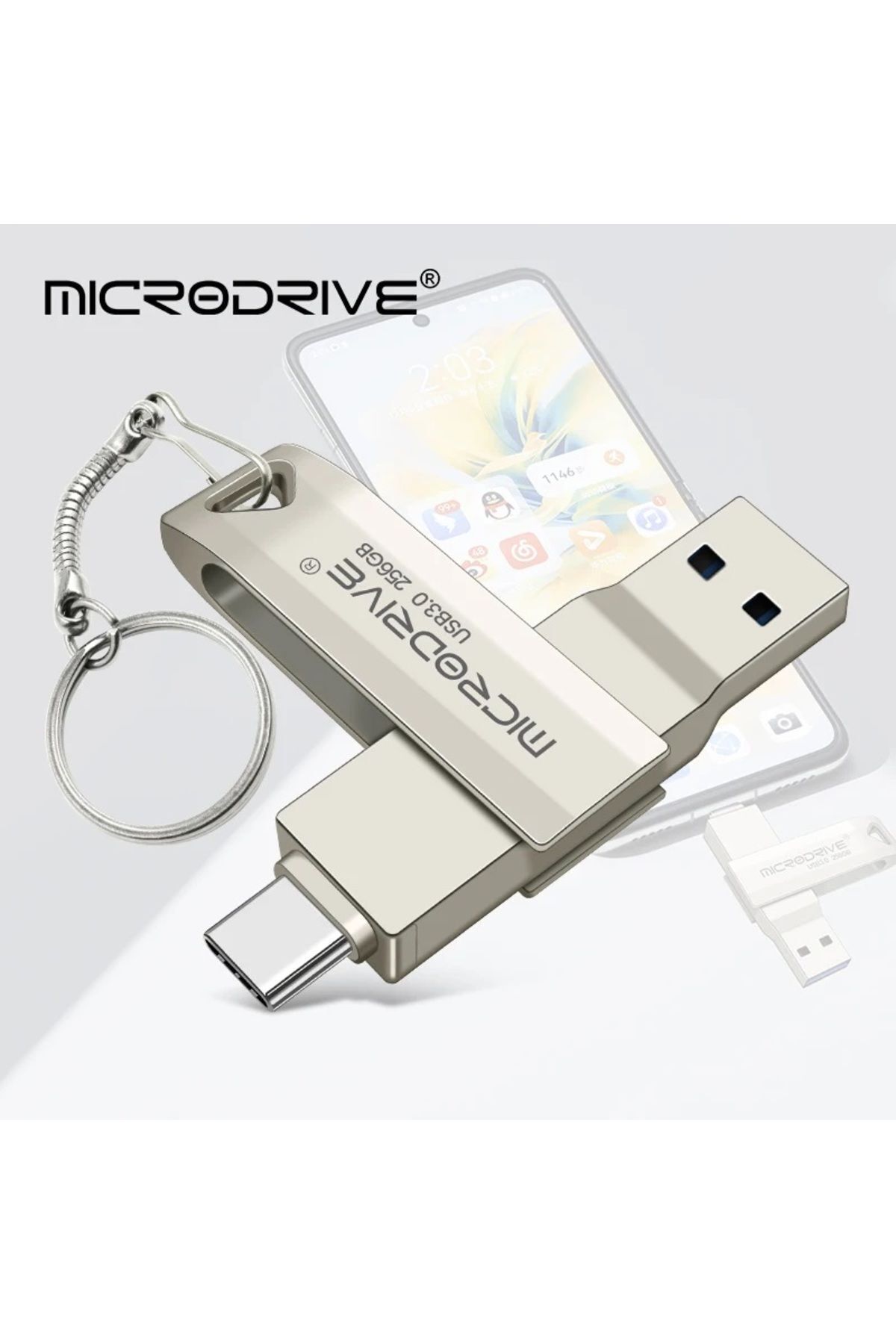 Laula 128gb / 64gb Type C Ve Usb Flash Bellek Otg Çift Giriş 3.0 2in1 (MİCRODRİVE)