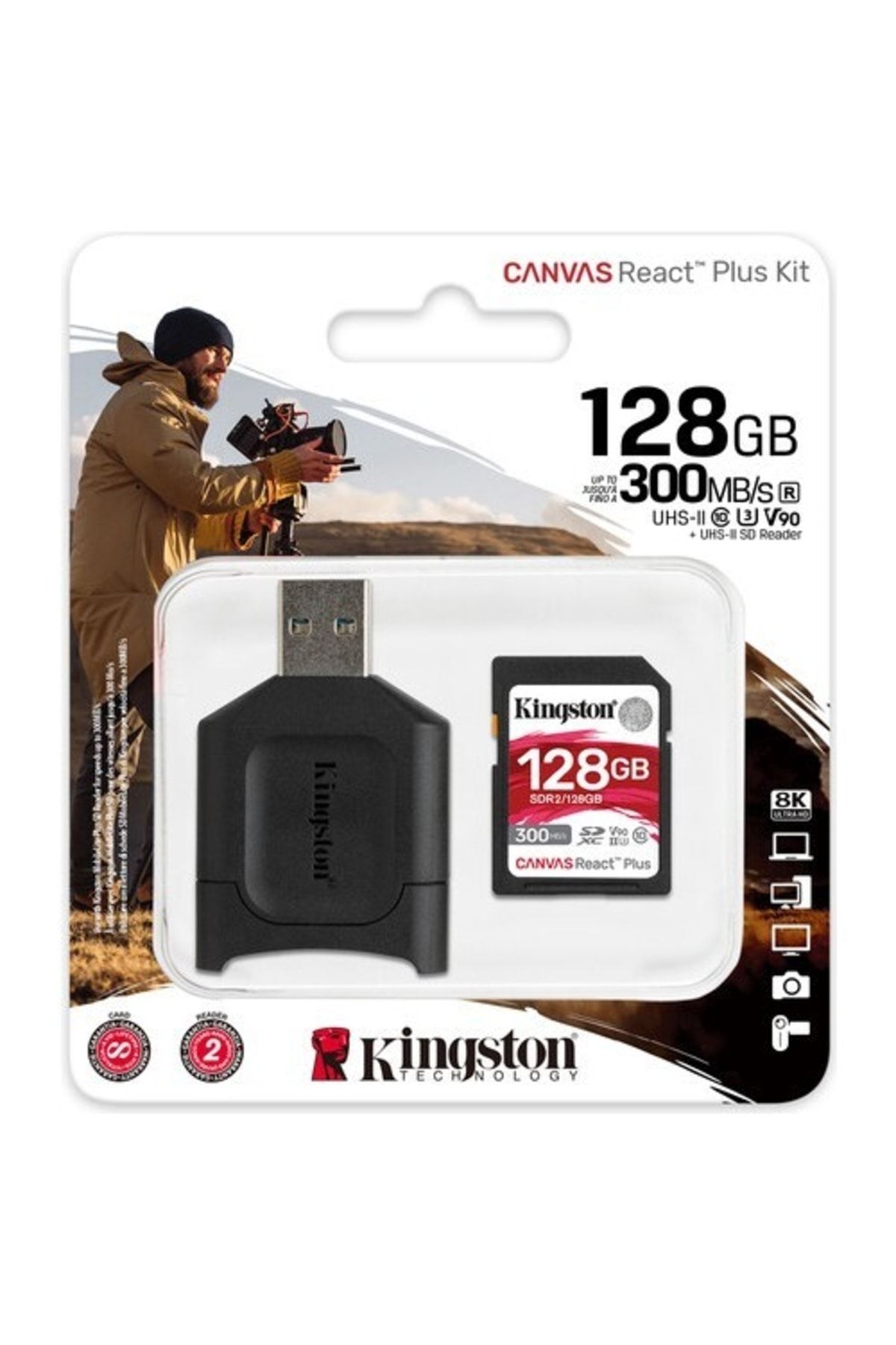 Kingston 128gb Canvas React Plus Uhs-ıı Sd Hafıza Kartı Mlpr2/128gb