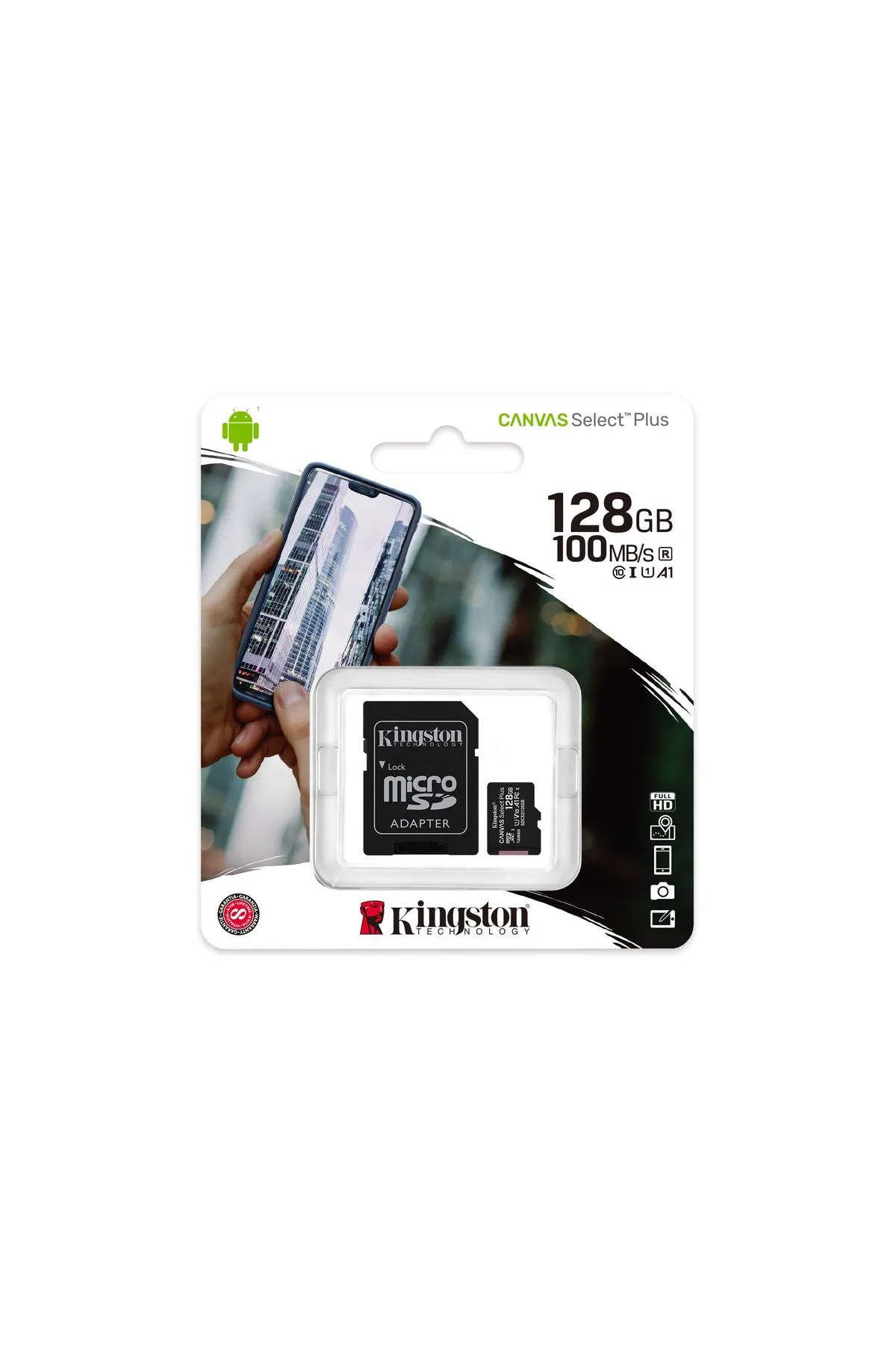 Kingston 128gb Canvas Select Plus Microsd Hafıza Kartı Sdcs2/128gb