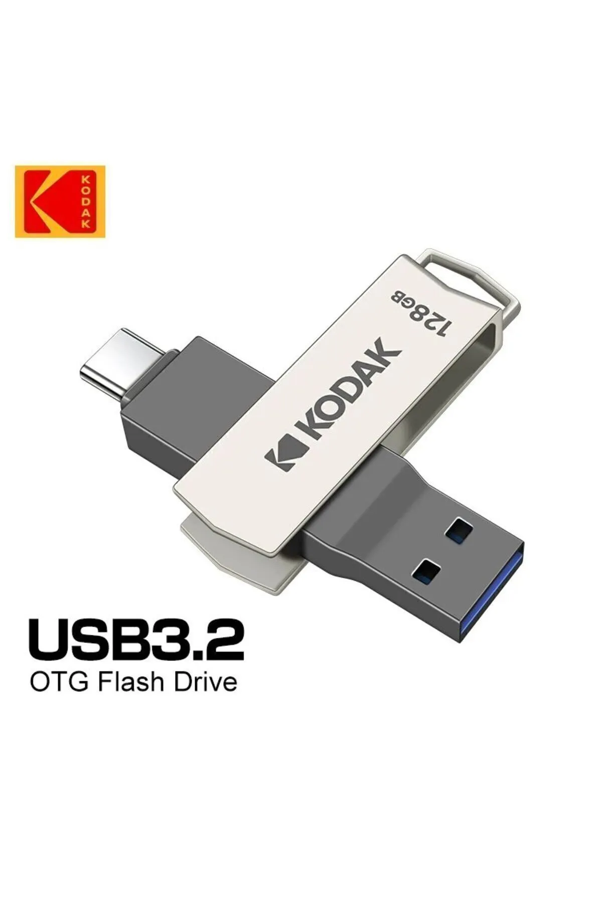 Kodak 128gb. K273 Type-c Ve Usb 3.2 Süper Hızlı Type-c Girişli Tüm Telefonlara Iphone Serisine Uygun