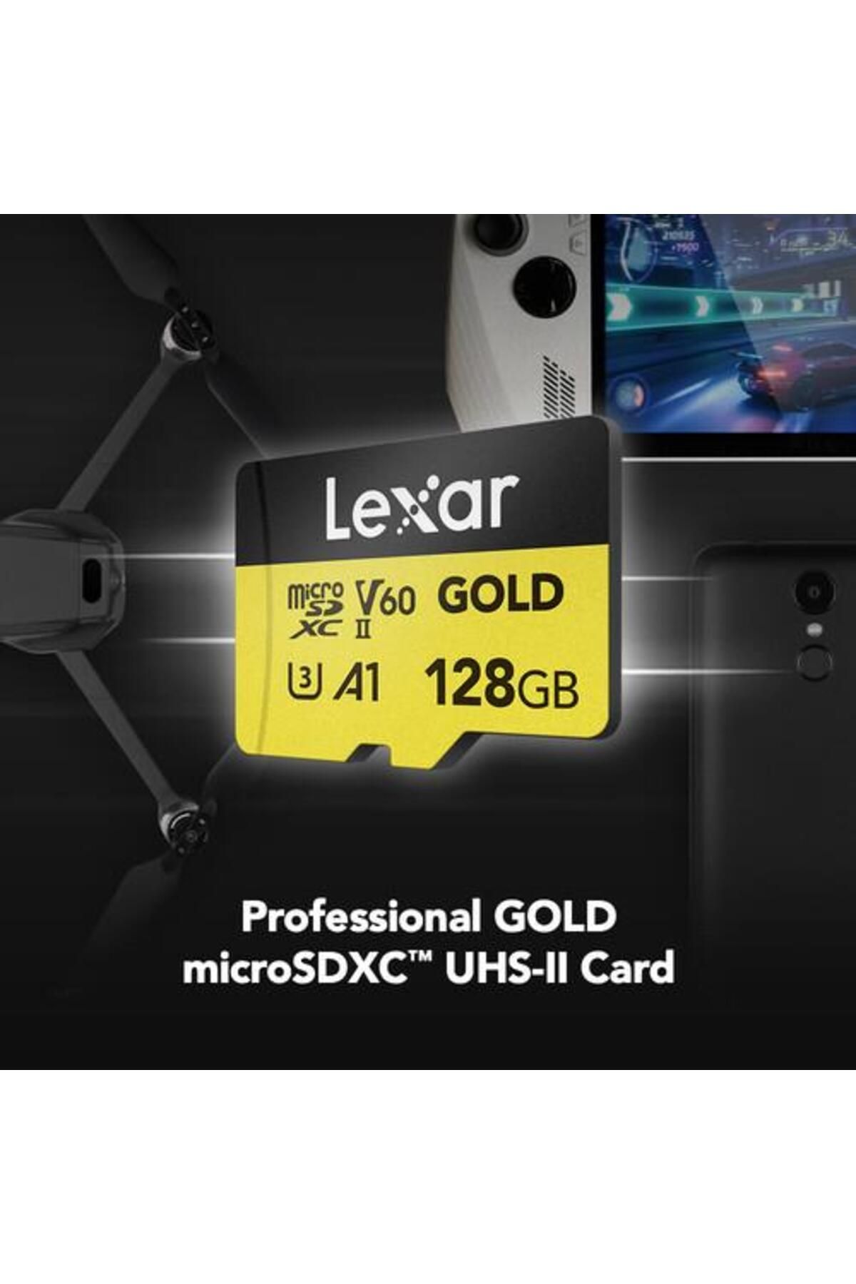 Lexar 128GB Professional GOLD V60 280mb UHS-II Micro Sd Hafıza Kartı