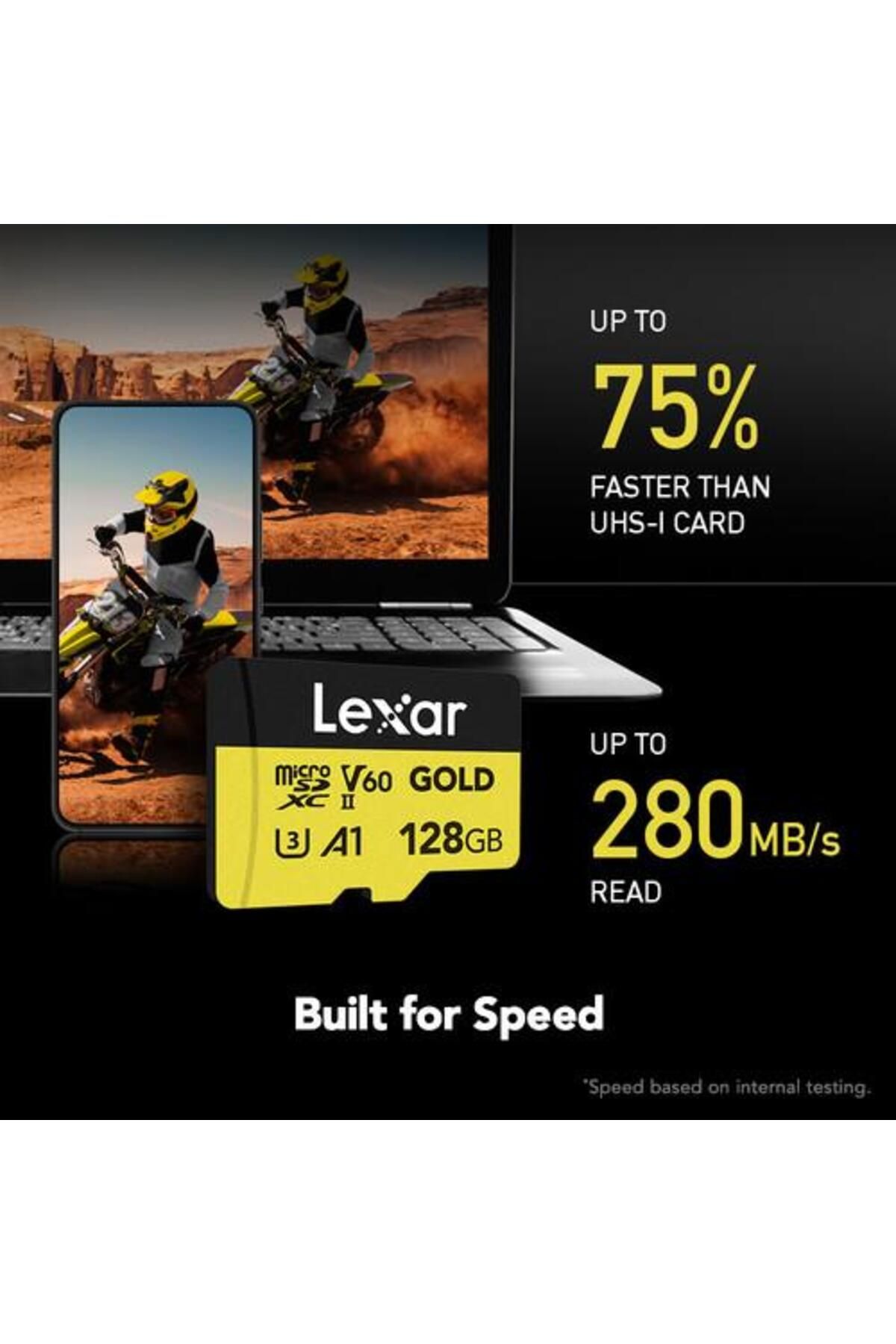 Lexar 128GB Professional GOLD V60 280mb UHS-II Micro Sd Hafıza Kartı