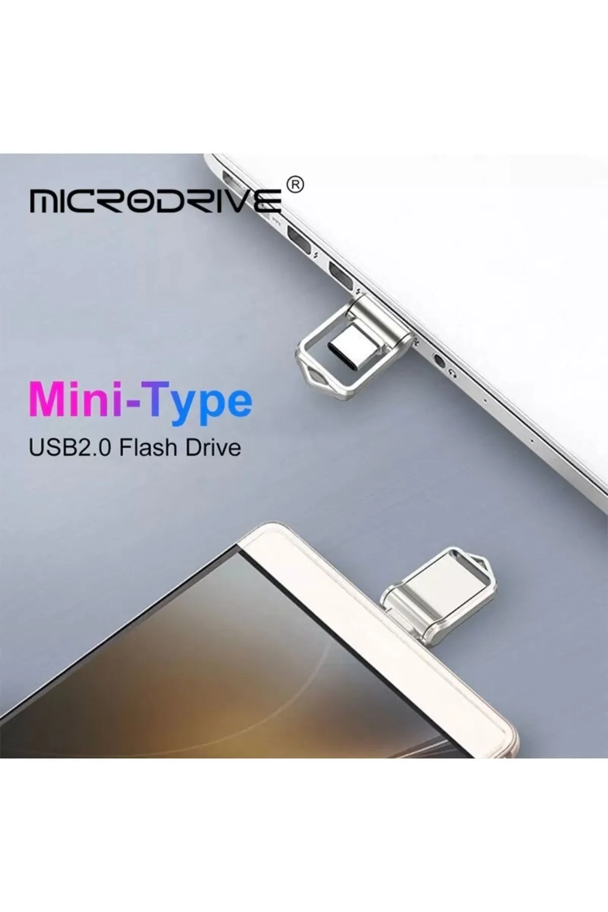 MicroDrive 128gb. Type-c Ve Usb 2.0 Flash Bellek Otg Çift Giriş Metal Sağlam Orginal