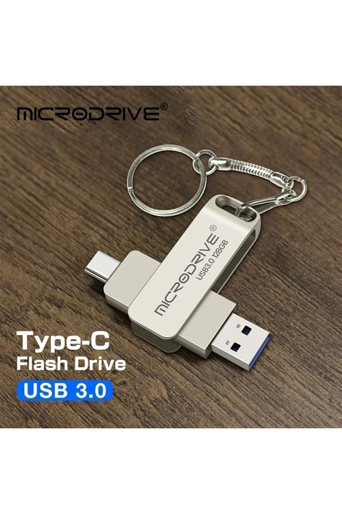 MicroDrive 128gb. Type-c Ve Usb 3.0 Hızlı Usb Flash Bellek Otg Çift Girişli Metal Sağlam Orginal