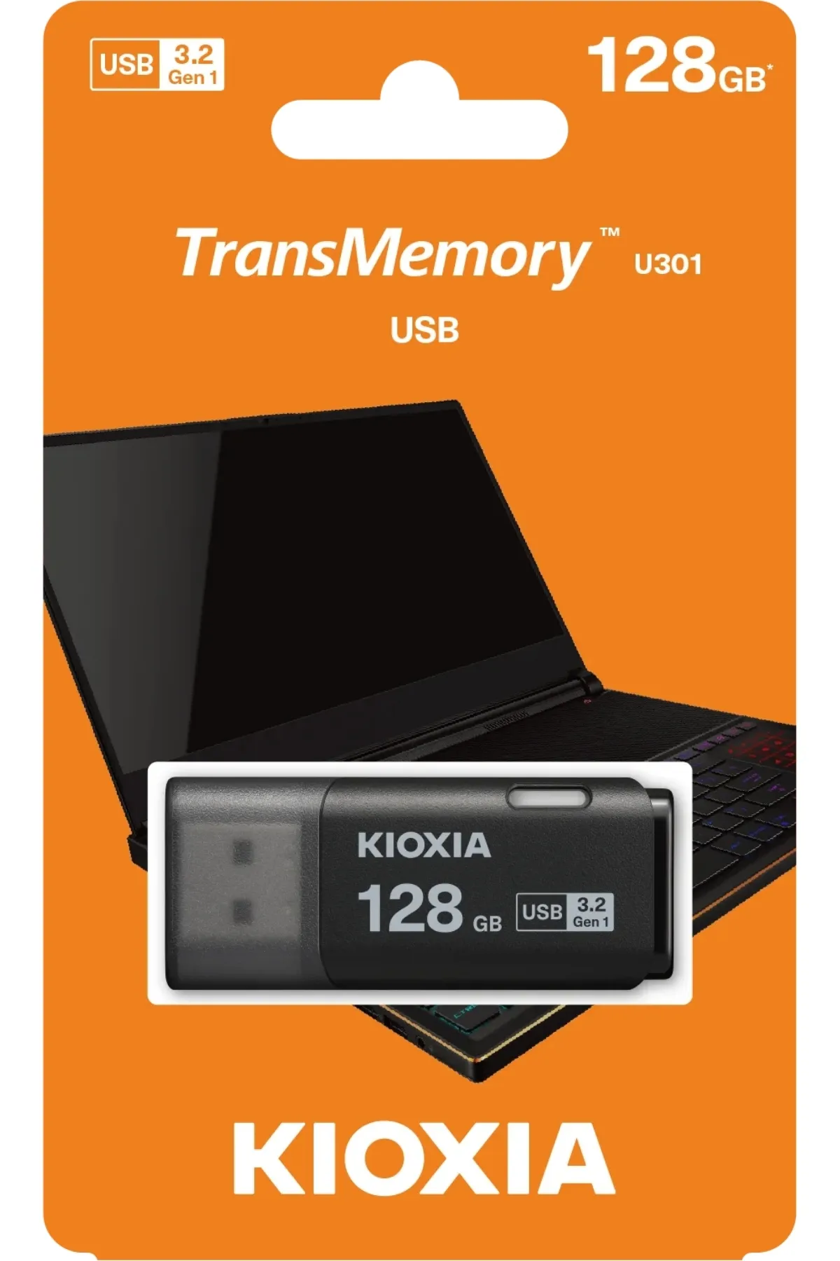 Kioxia 128GB U301 USB 3.2 Flash Bellek Siyah (LU301K128GG4)