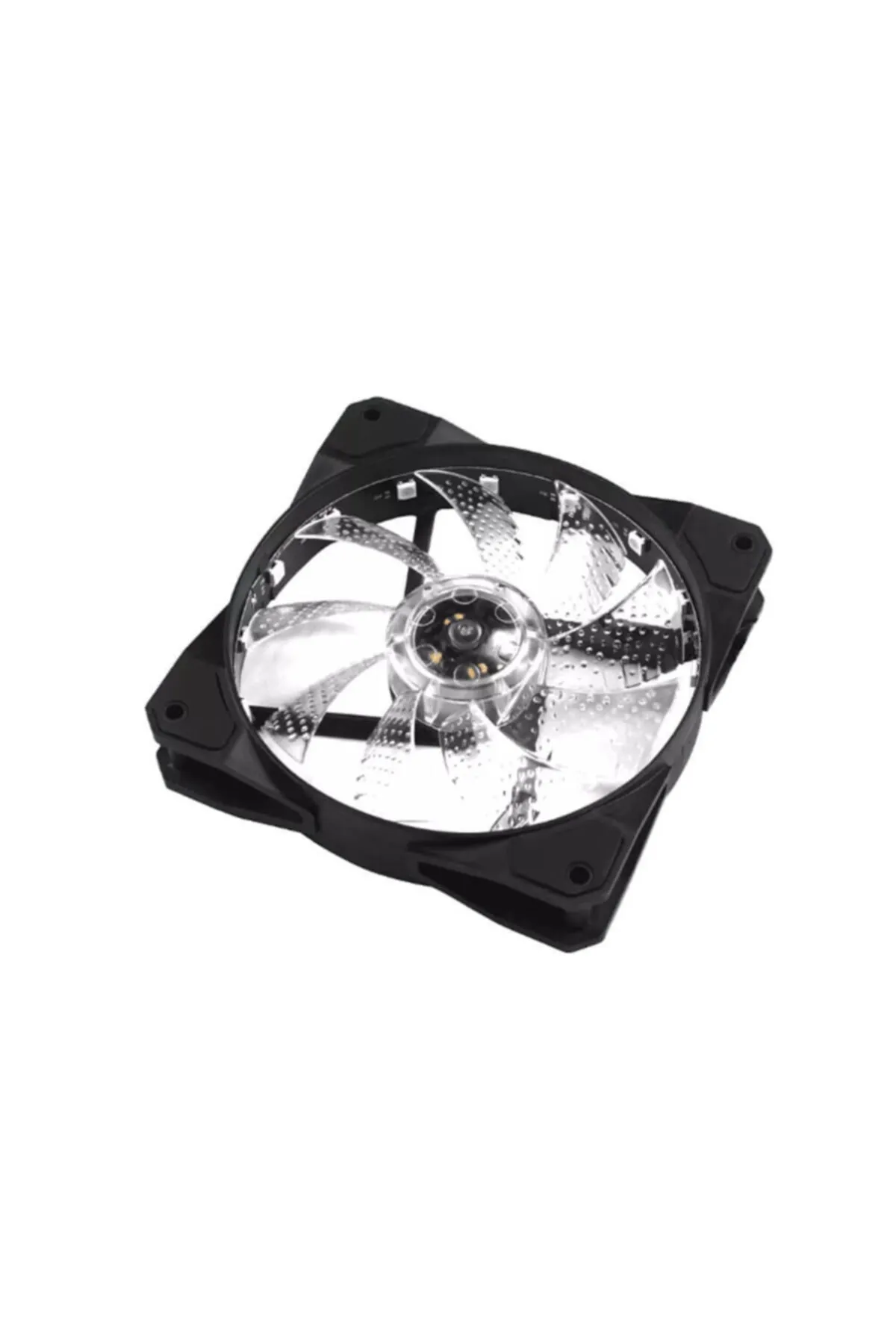 WOZLO 12cm Kasa Fanı 3d - 15 Led Rgb Soğutucu Fan Sessiz Renkli Işıklı Rainbow