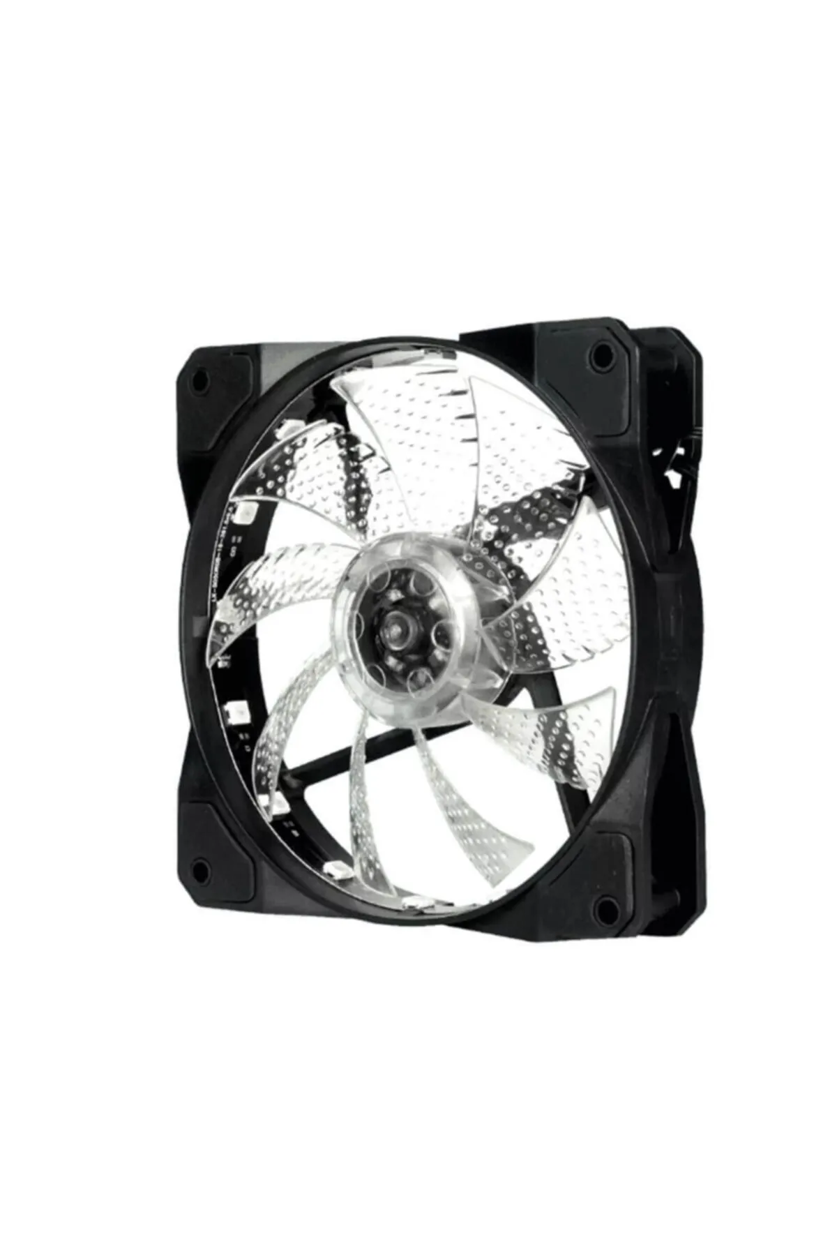 WOZLO 12cm Kasa Fanı 3d - 15 Led Rgb Soğutucu Fan Sessiz Renkli Işıklı Rainbow