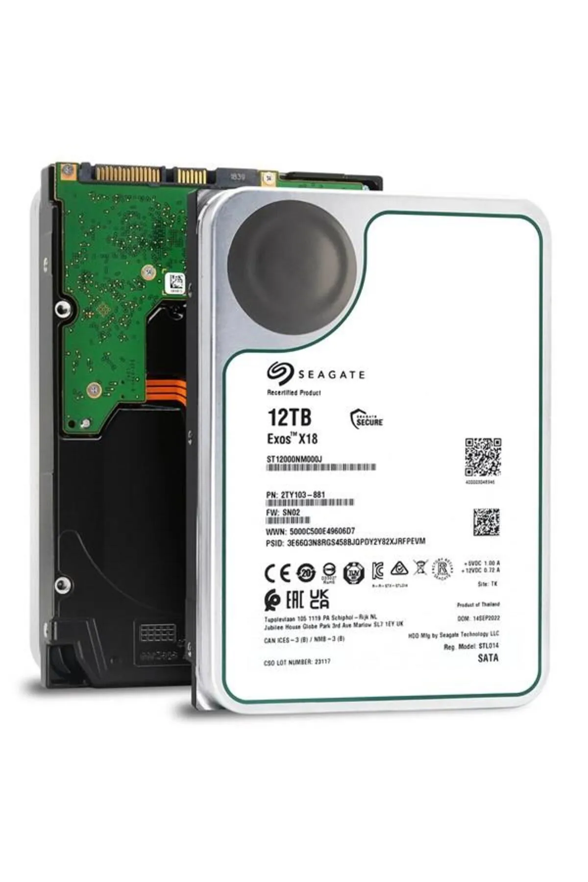 Seagate 12tb Exos St12000nm000j 7200 Rpm 256mb Sata-3 Enterprise Nas Diski