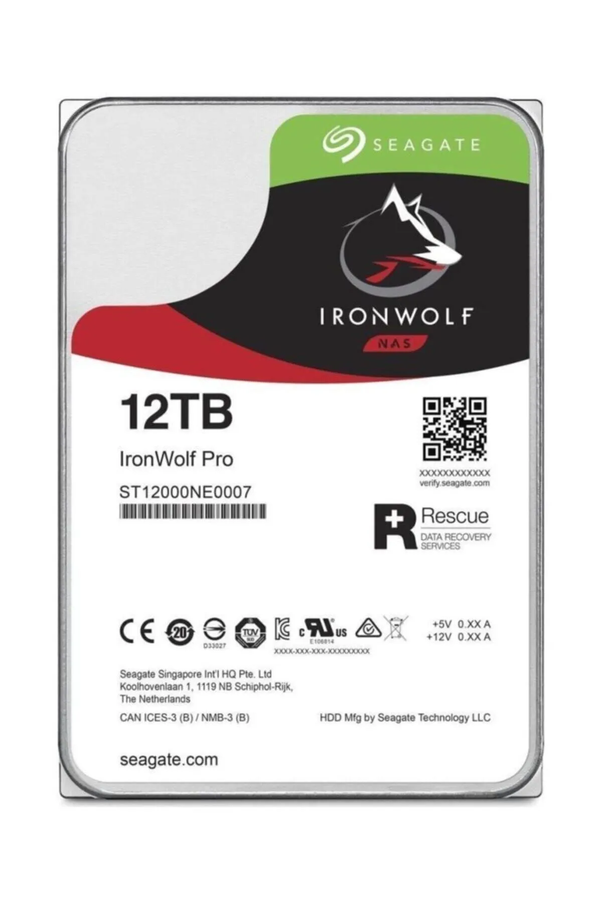 Seagate 12tb Ironwolf Pro Nas 3.5" 7200r 256mb St12000ne0008