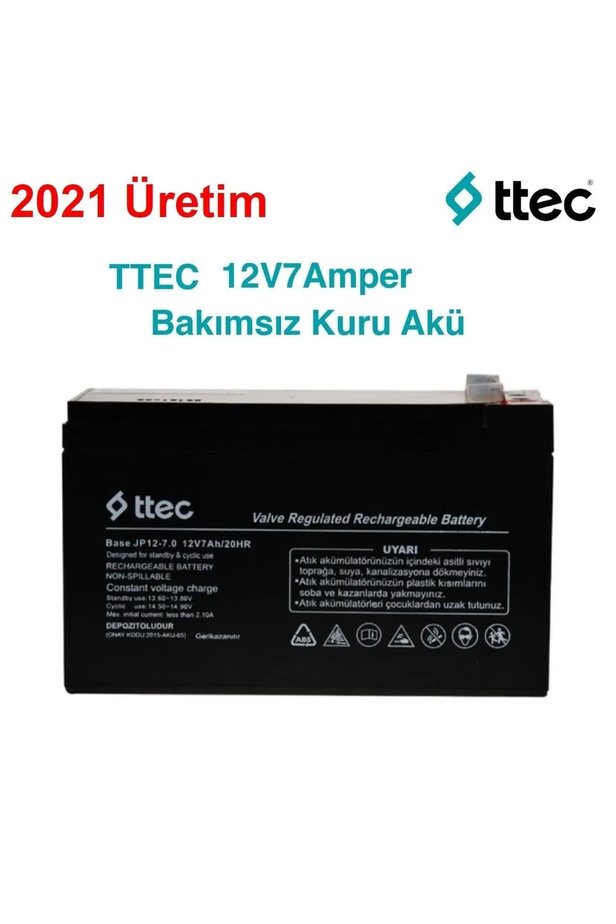 ttec 12v 7ah Alarm Akü - Uzun Ömürlü Kuru Tip Akü