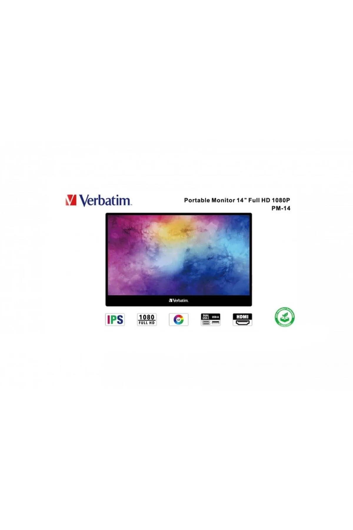 Verbatim 14" 49591  PMT-14 6Ms FULL HD IPS TAŞINABİLİR DOKUNMATİK EKRANLI MONİTÖR