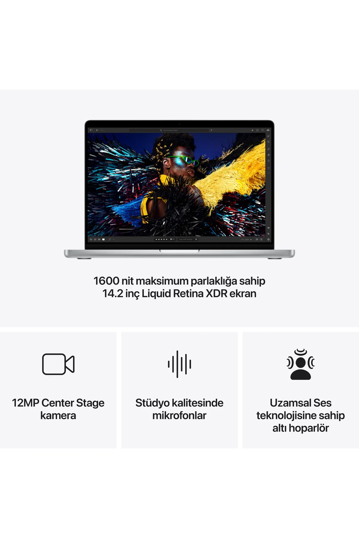 Apple 14-inch MacBook Pro: Apple M4 Pro chip with 12?core CPU and 16?core GPU, 24GB, 512GB SSD - Gümüş