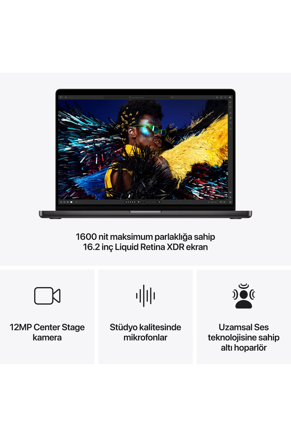 Apple 16-inch MacBook Pro: Apple M4 Max chip with 16?core CPU and 40?core GPU, 48GB, 1TB SSD - Uzay Siyahı