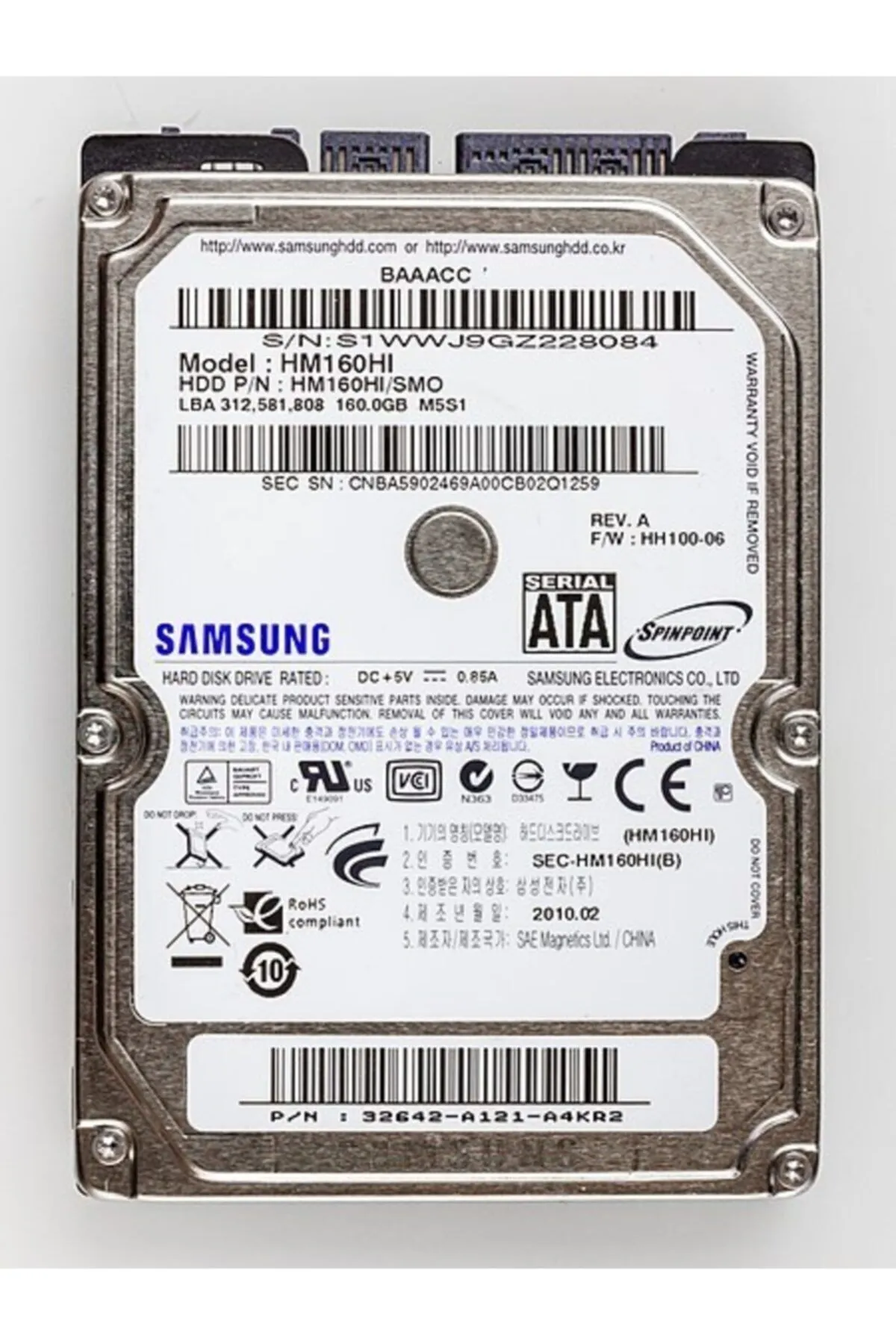 Samsung 160 Gb Harddisk 2.5" Laptop Hdd