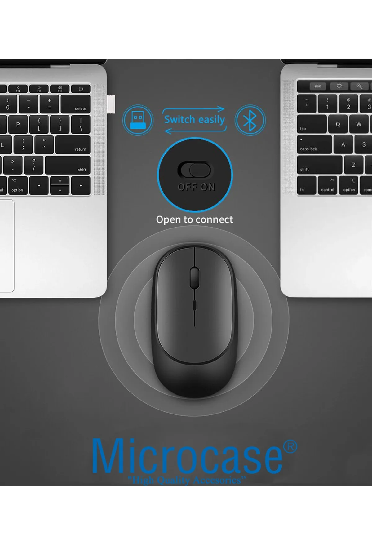 Genel Markalar 1600 Dpı Şarj Edilebilir 2.4 Ghz Bluetooth Kablosuz Mouse - Al2674 Gri