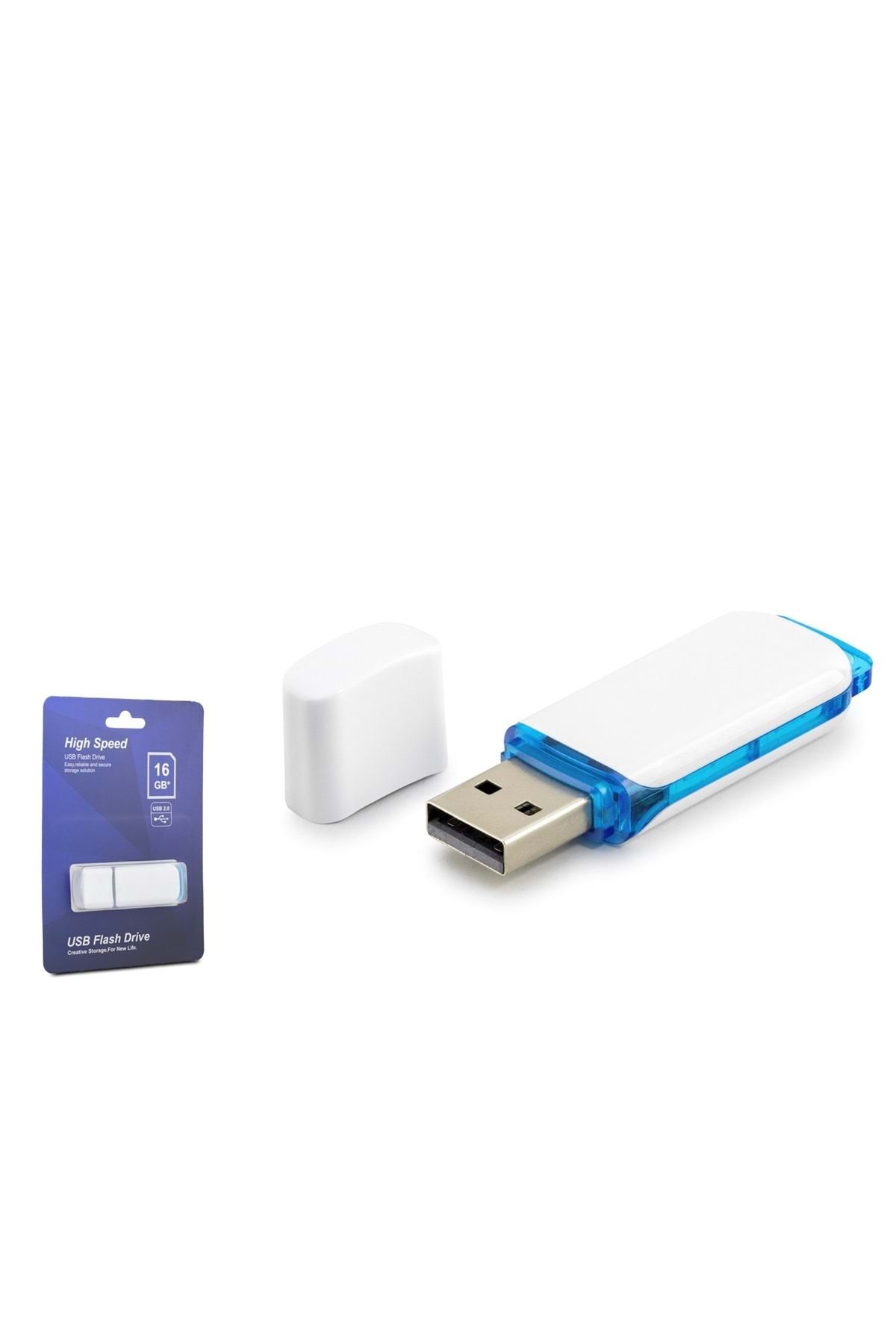 ELBA 16gb Flash Bellek 16gb Usb2.0 Plastik Beyaz-mavi