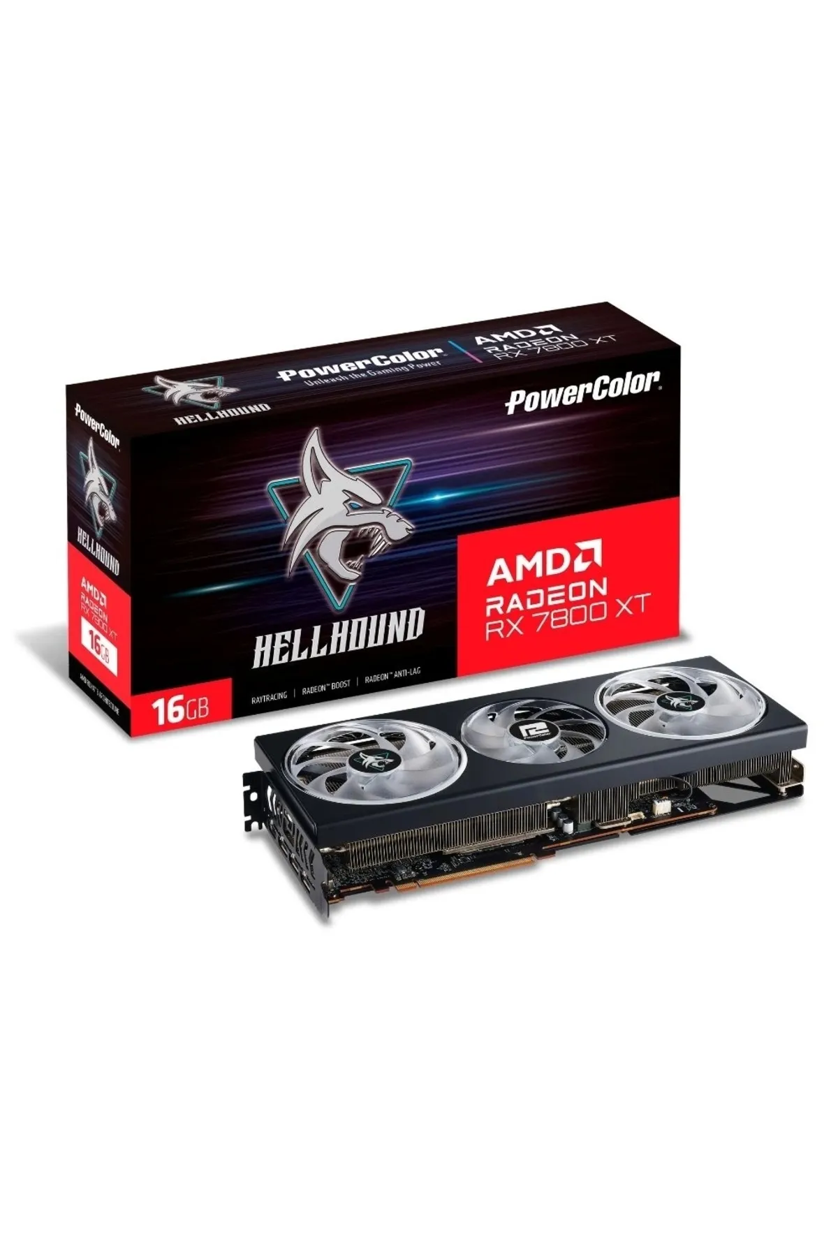 PowerColor 16gb Hellhound Rx7800xt 16g-l/oc 16gb Gddr6 256bit Pcıe 4.0