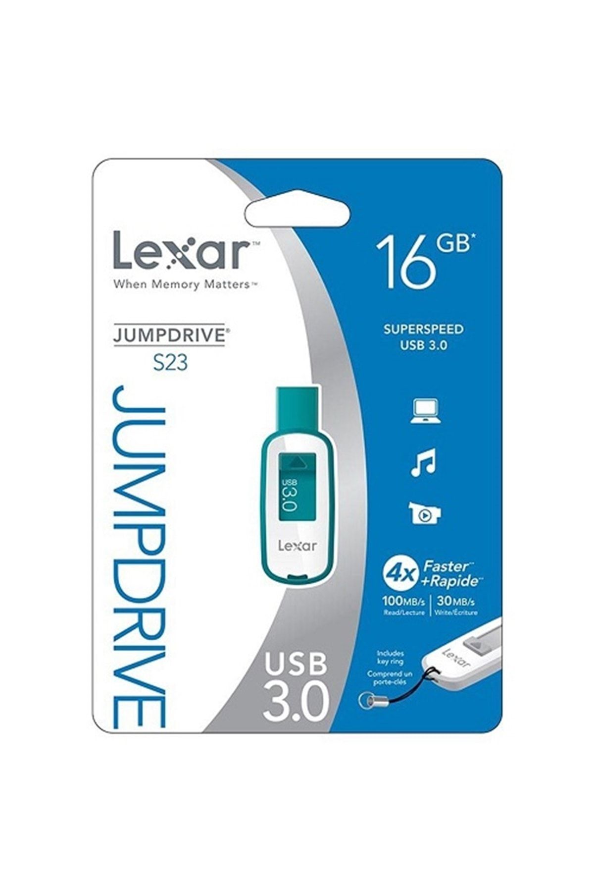 Lexar 16gb Jumpdrive S23 Usb 3.0 Flash Bellek