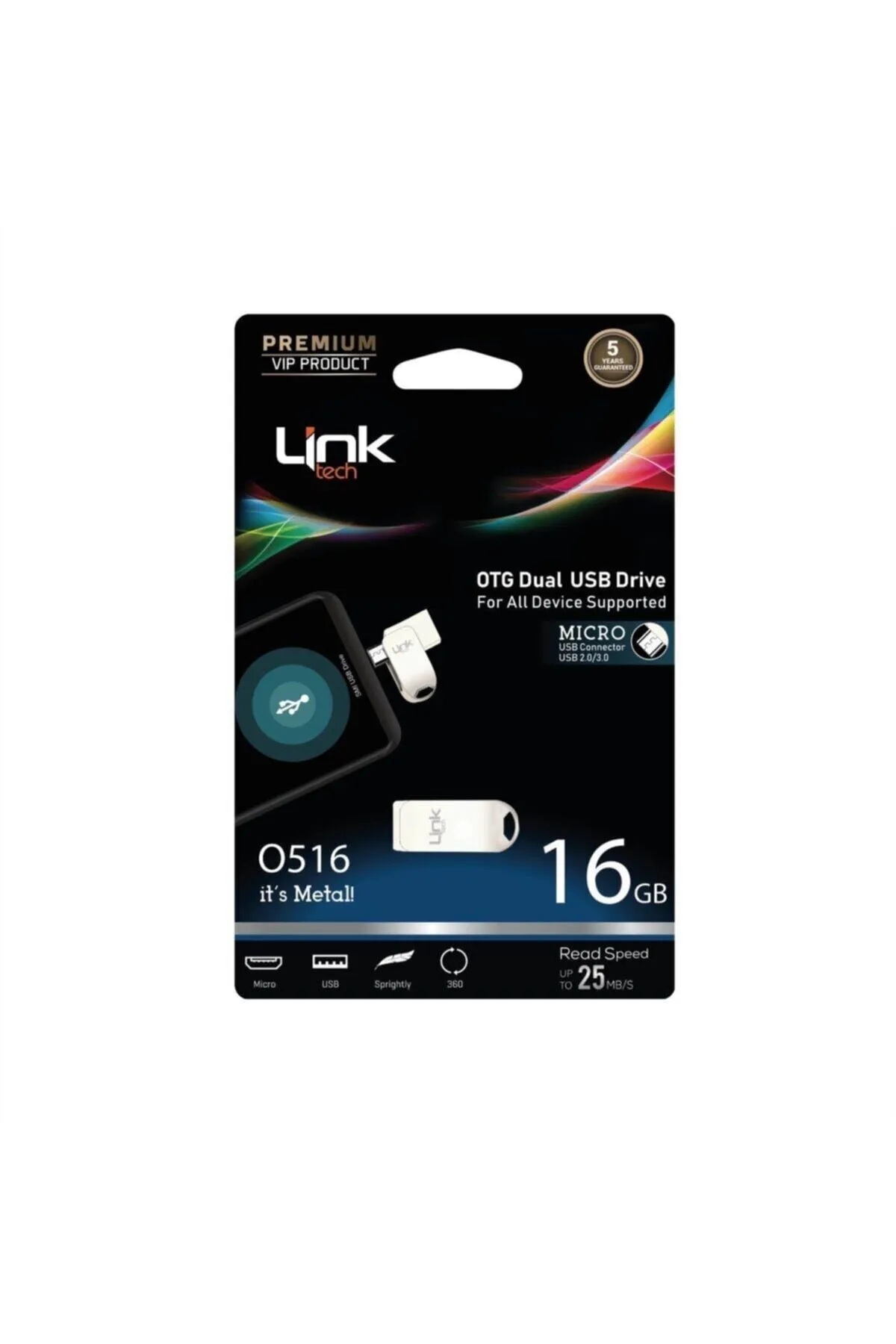 LinkTech 16GB Micro Premium OTG Dual 25MB/S USB Bellek