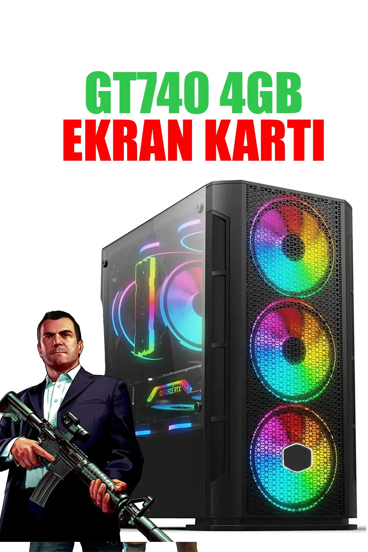 DMC 171x (GTA 5) I5-2400 16gb Ram,256gb Ssd,4gb Gt740 128bit Ekran Kartı,oyuncu Masaüstü Bilgisayarı