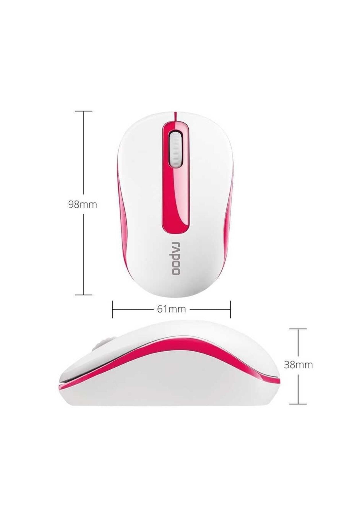 Rapoo 17300 M10 Plus 1000DPI Kırmızı / Beyaz Kablosuz Mouse