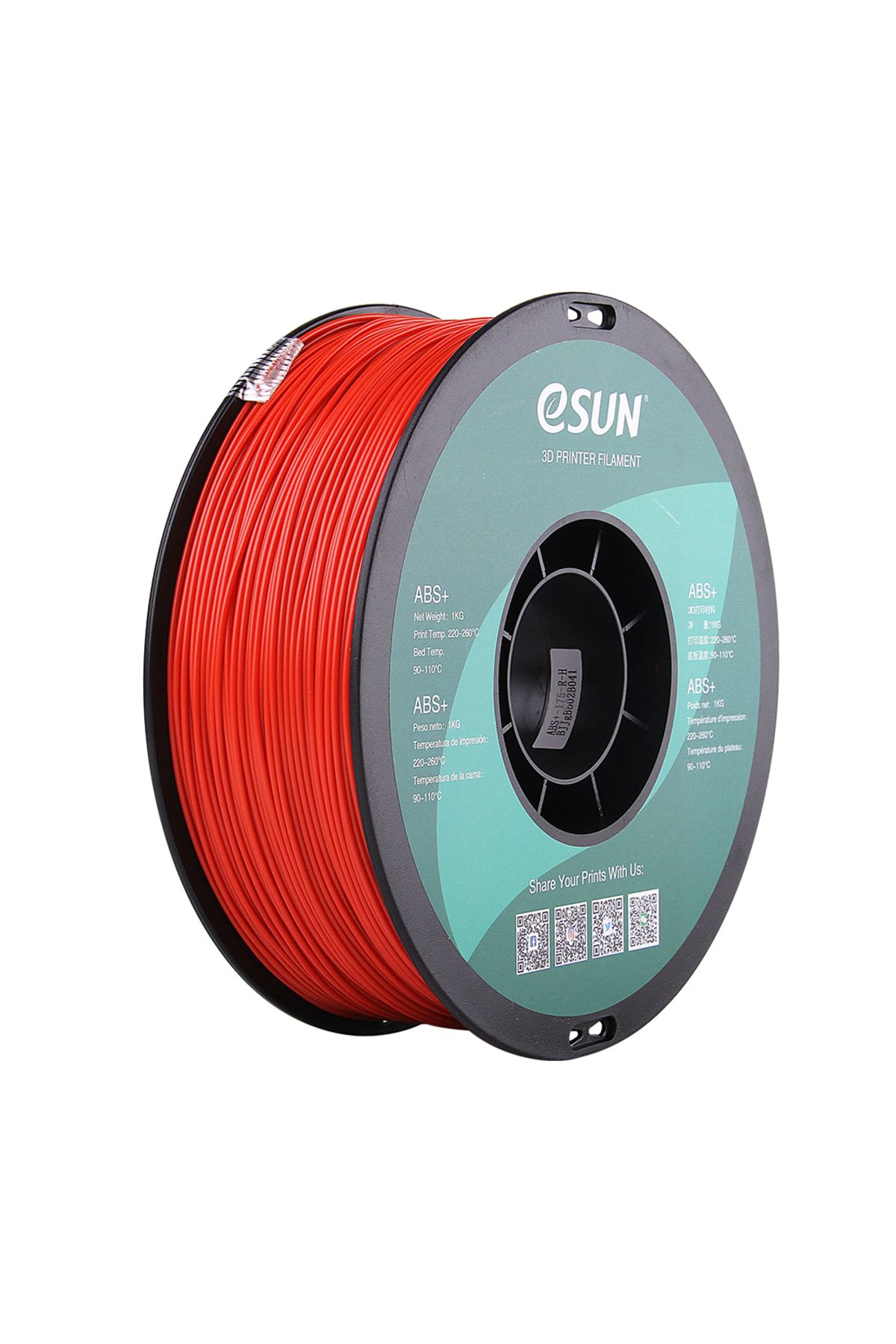 eSun 1,75 mm ABS+ Kırmızı Filament 1 kg