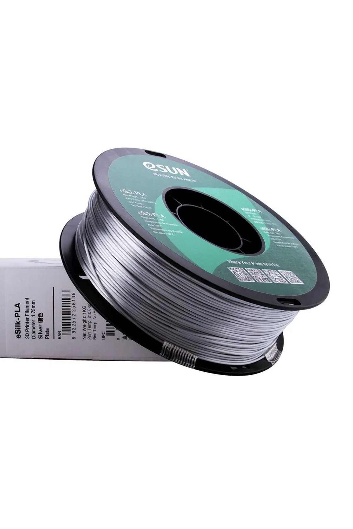 eSun 1,75 mm Esilk-pla Gümüş Filament 1 kg