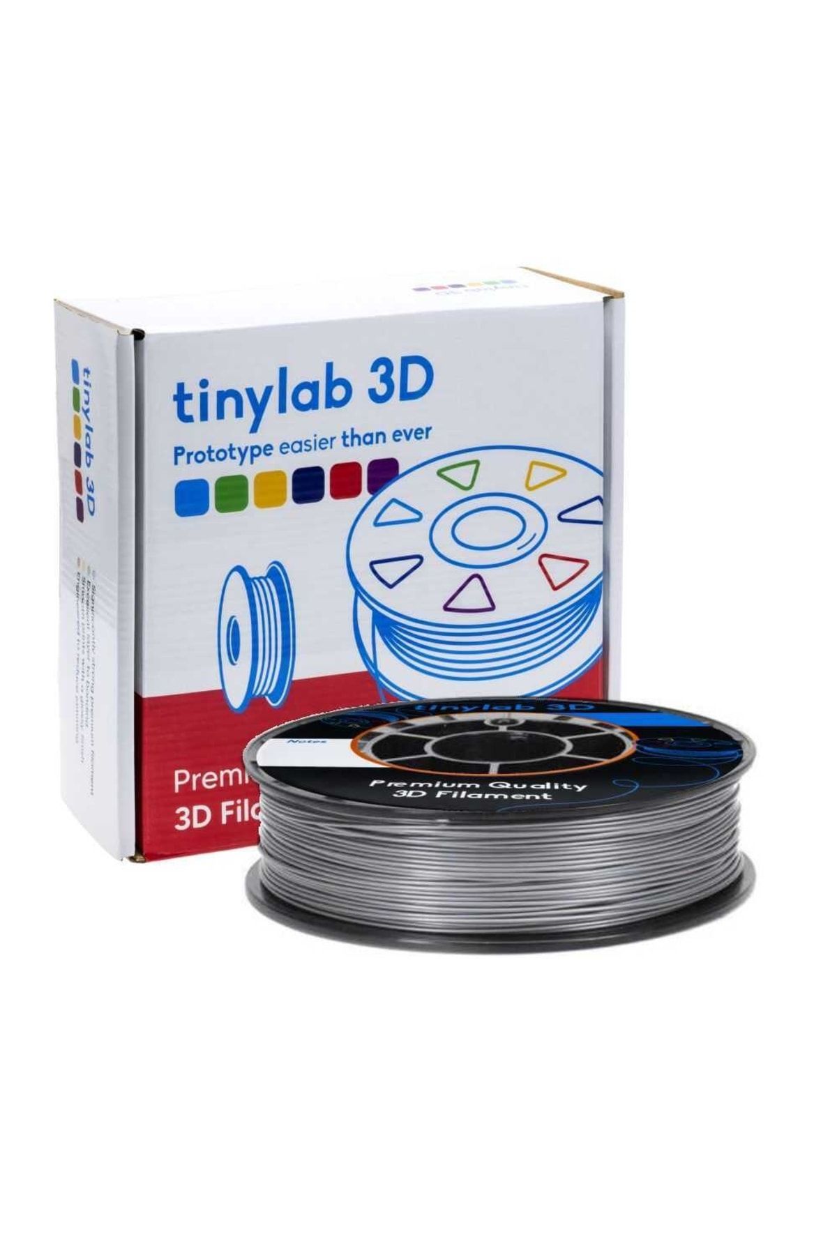 tinylab 3d 1.75mm 1000gr Gümüş Pla Filament Yüksek Kalite, Çevre Dostu, Pürüzsüz Yüzey