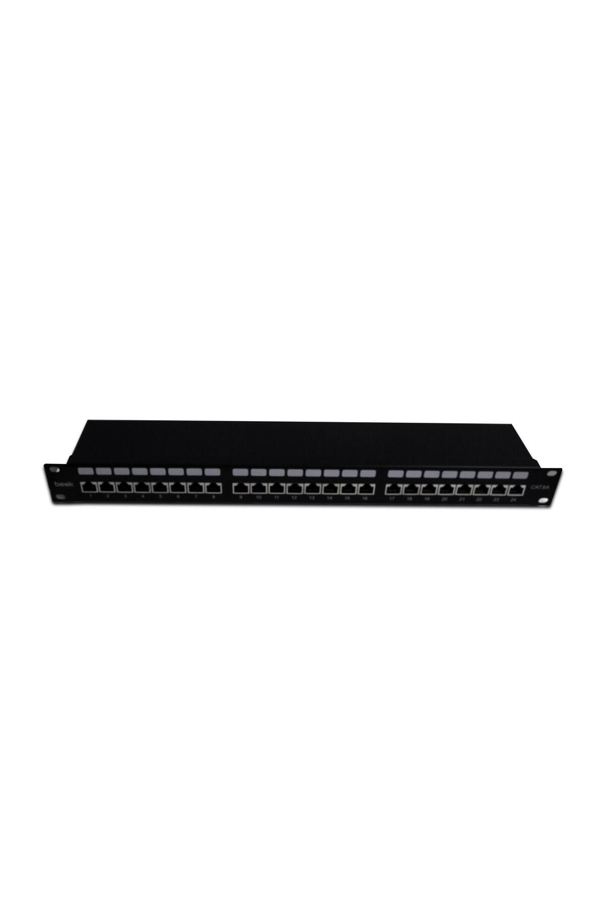 Beek 19&quot; 1u 24 Port Cat6a Stp Patch Panel, Lsa/ıdc 90 Derece Punch Iso11801 Class Ea 19&qu