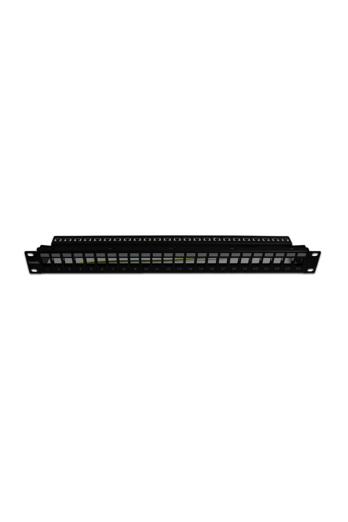 Beek 19&quot; 1u 24 Port Modüler Patch Panel, Zırhlı/shielded (keystone Jacklar Haricen Temin Edilme