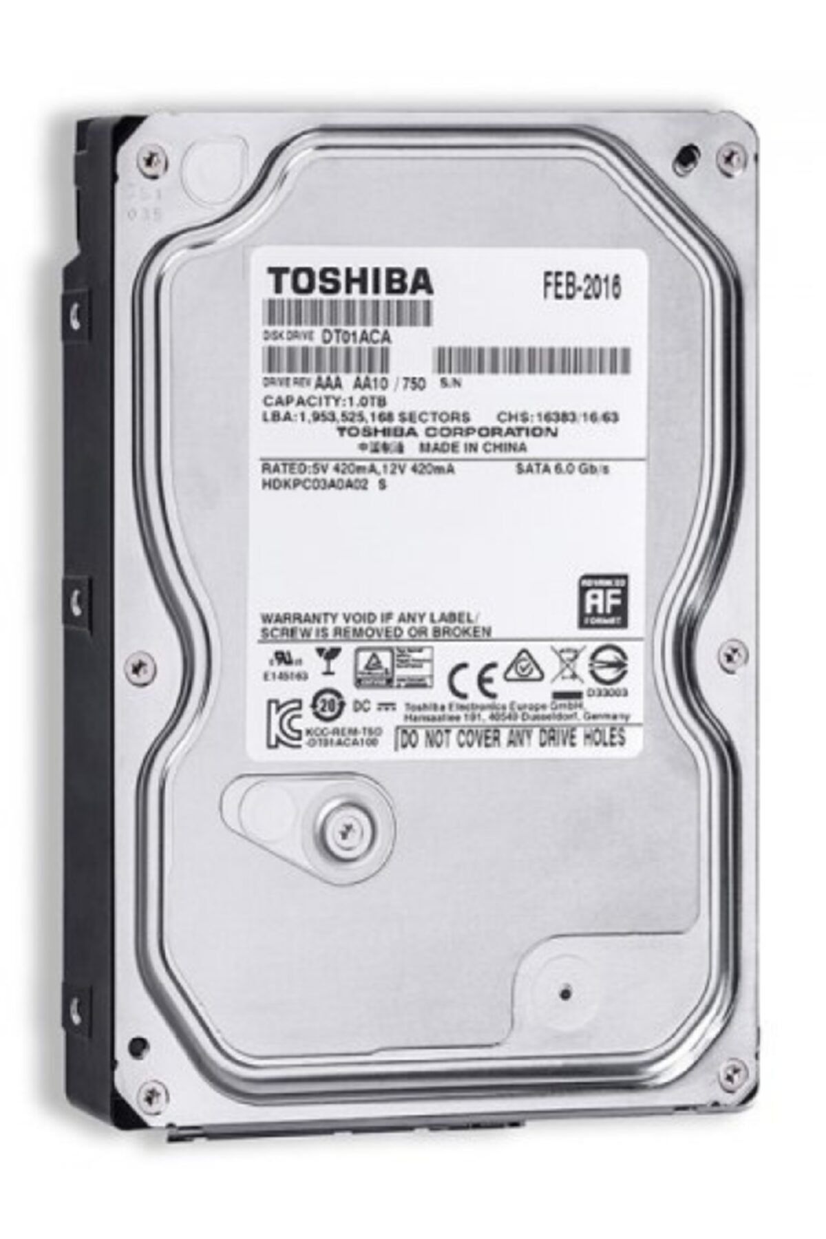 Toshiba 1tb 7200rpm Sata 3.0 32mb 3,5" Sabit Disk (dt01aca100) Harddisk