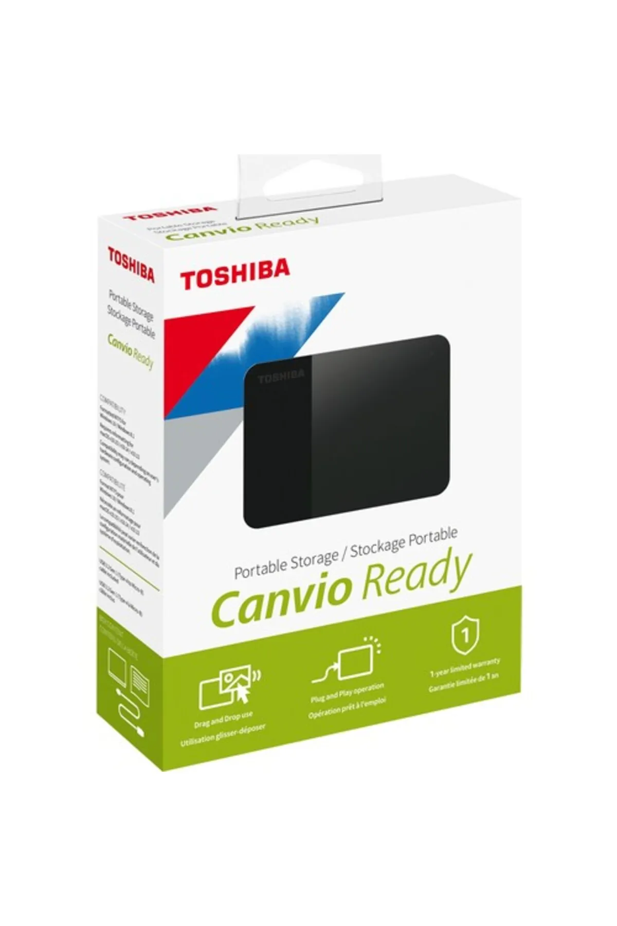 Toshiba 1TB Canvio Ready 2.5" Gen1 USB 3.2 Harici Harddisk (HDTP310EK3AA)