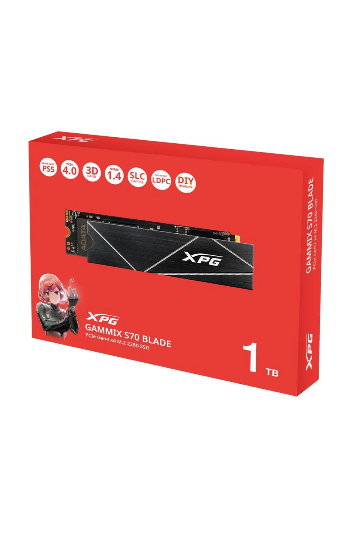 XPG 1TB Gammix S70 Blade 7400MB-s-5500MB-s PCIe Gen4 x4 M.2 2280 Ssd Harddisk (PS5 Uyumlu)